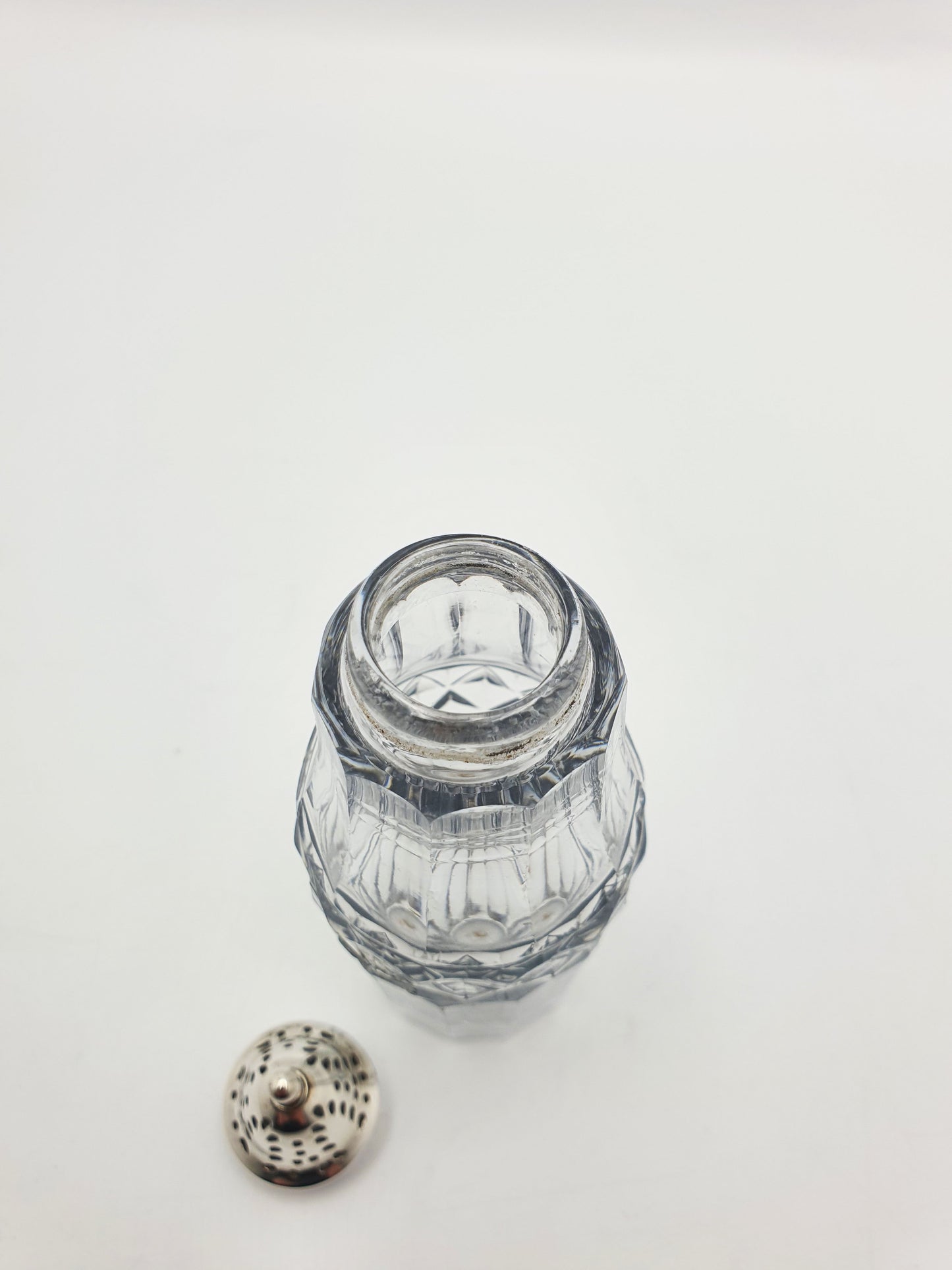 Antique Irish Silver Topped Cut Glass Condiment Bottle – circa 1820