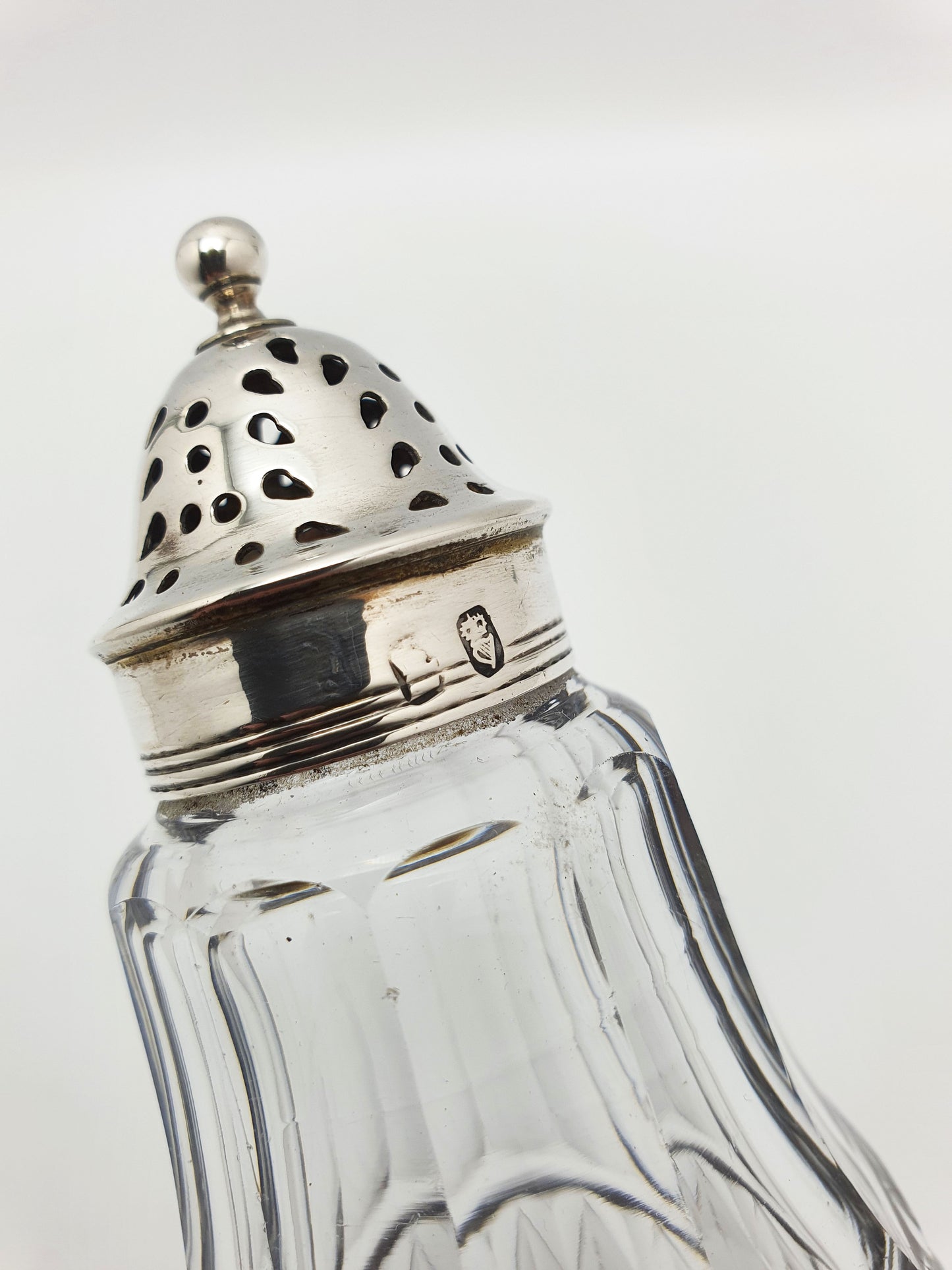 Antique Irish Silver Topped Cut Glass Condiment Bottle – circa 1820