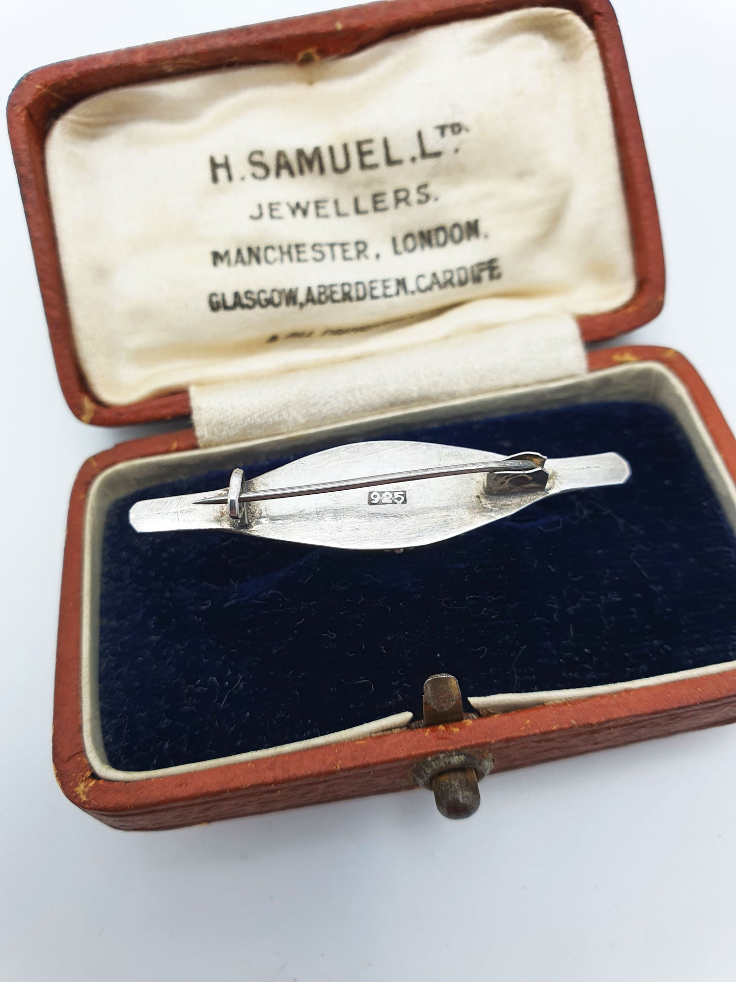 Lovely Antique Edwardian Silver and Purple Amethyst Bar Brooch – circa 1905