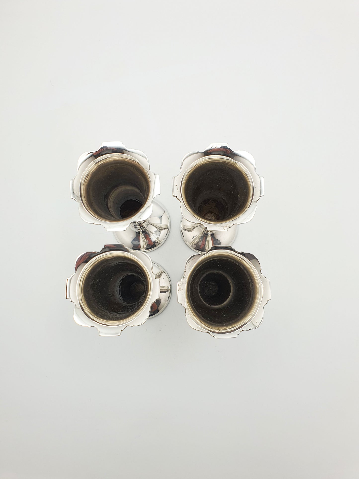 Stunning Set of Four Antique Edwardian Silver Bud Vases - 1908