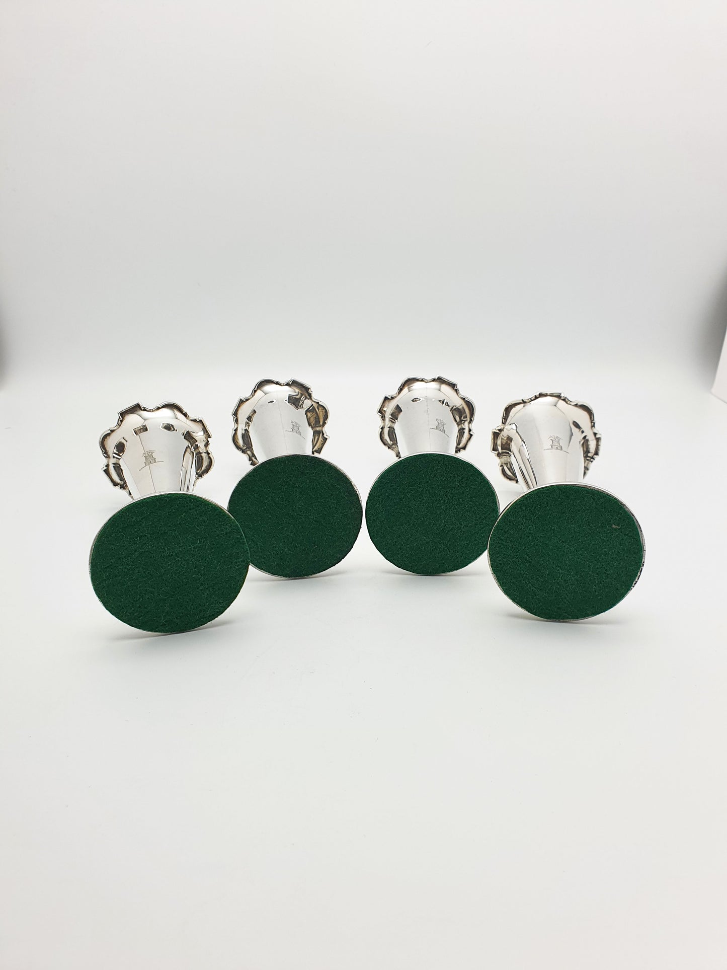 Stunning Set of Four Antique Edwardian Silver Bud Vases - 1908