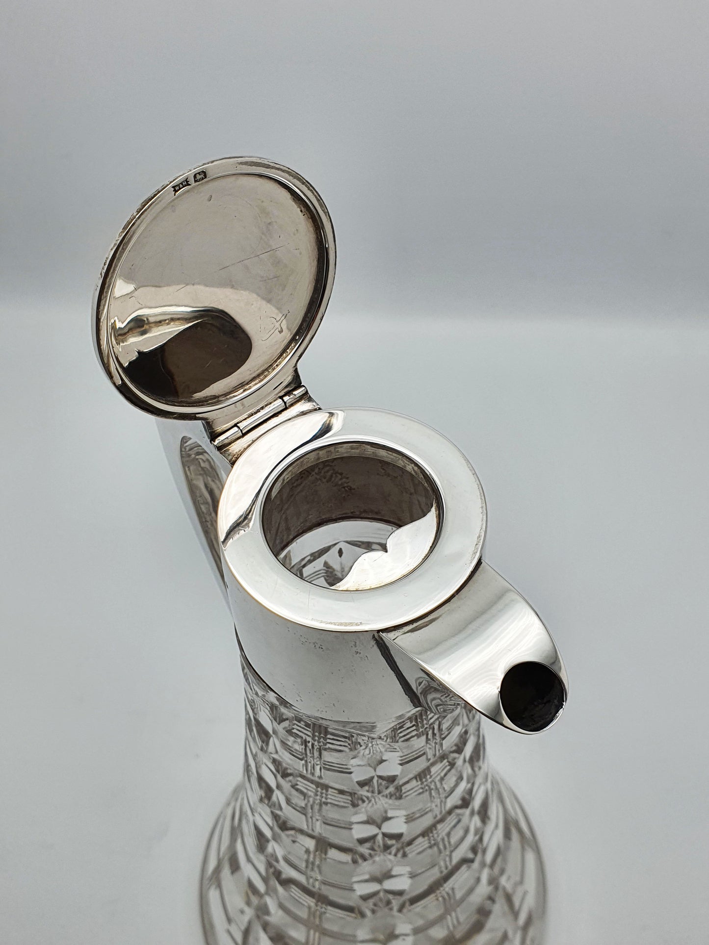 Stunning Antique Silver Topped Claret Jug - 1924