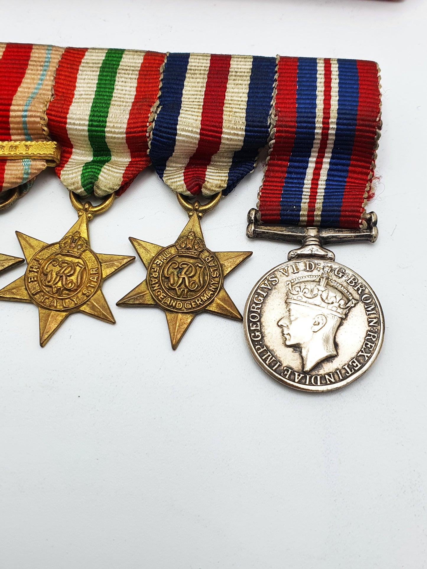 WWII British Miniature Medal Grouping with Four Campaign Stars and War Medal – circa 1945