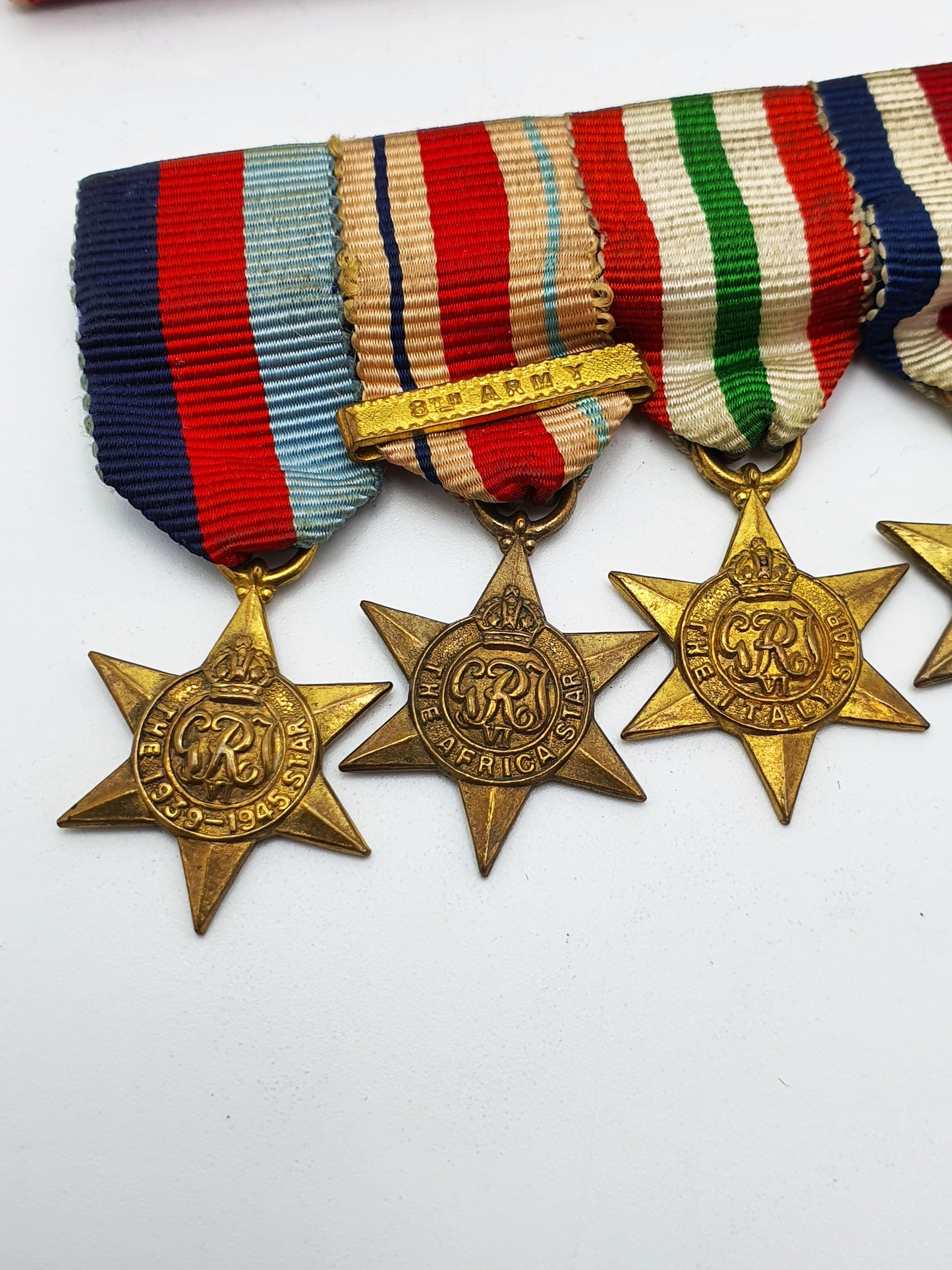 WWII British Miniature Medal Grouping with Four Campaign Stars and War Medal – circa 1945