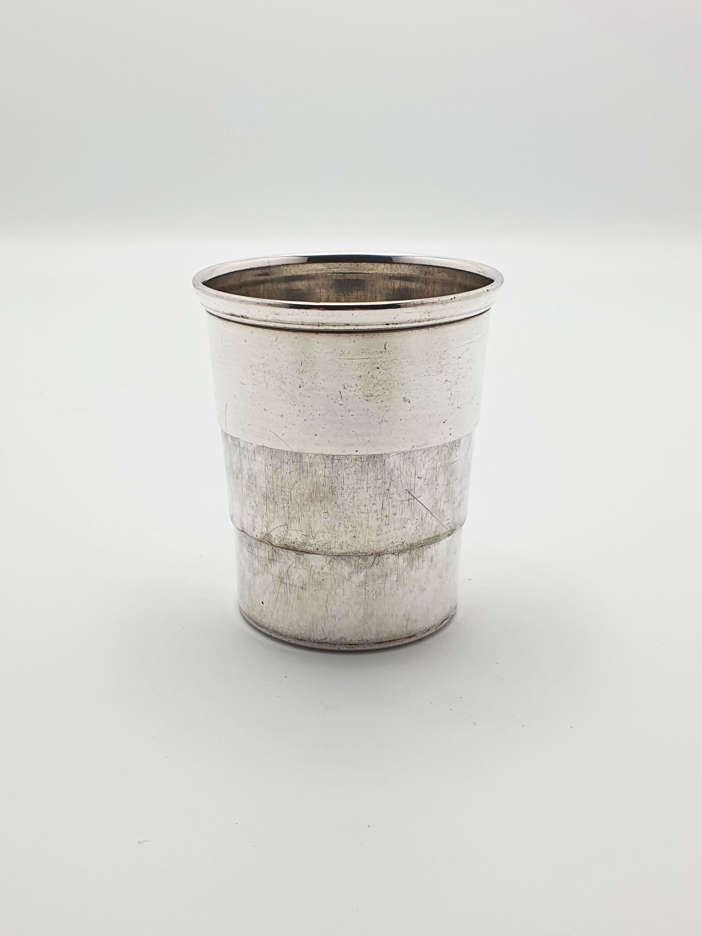 Charming Antique Silver-Plated Collapsible Travel Cup with Original Case – circa 1890