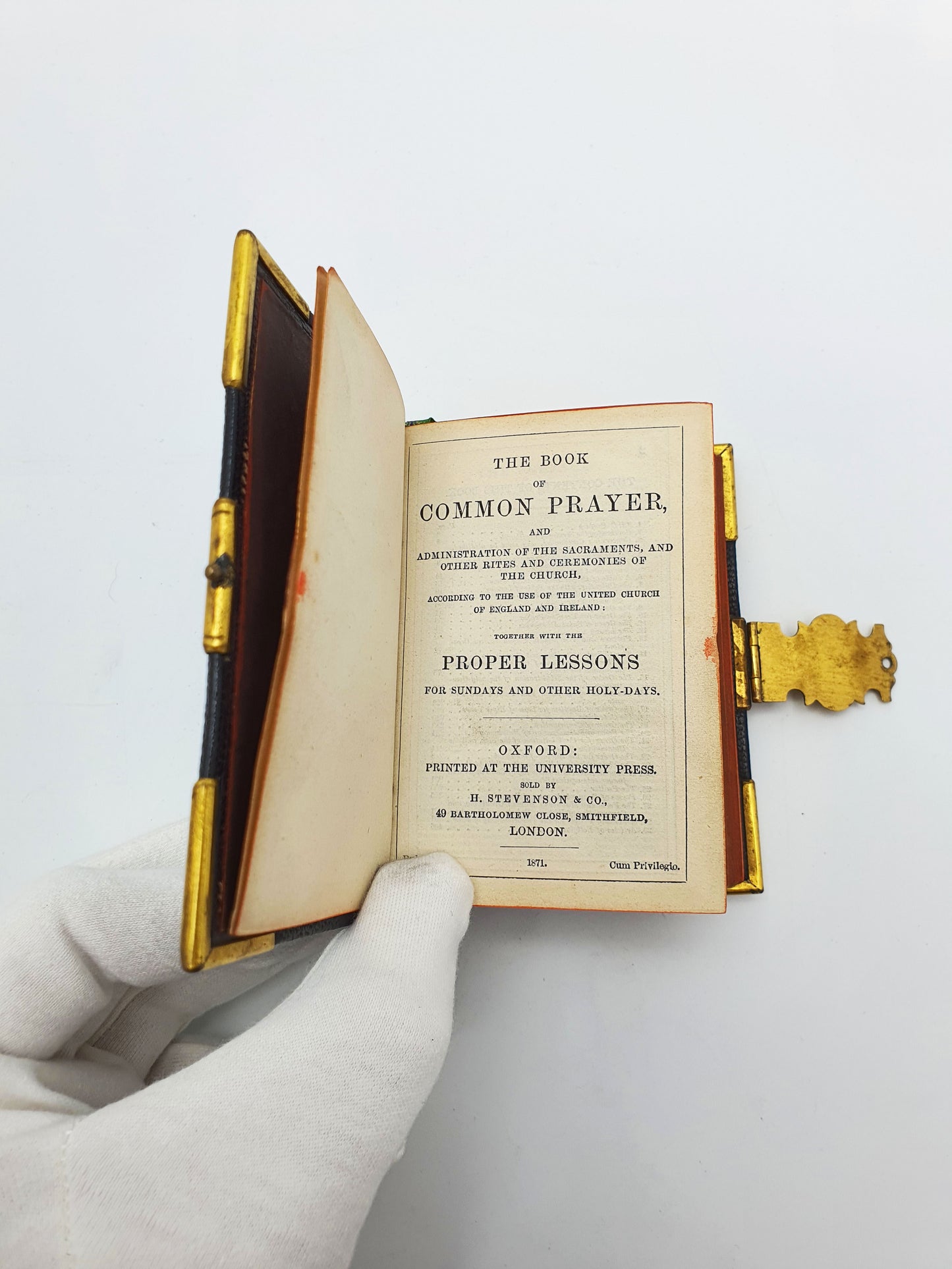 Antique Victorian Miniature Book of Common Prayer with Brass Clasp - 1871