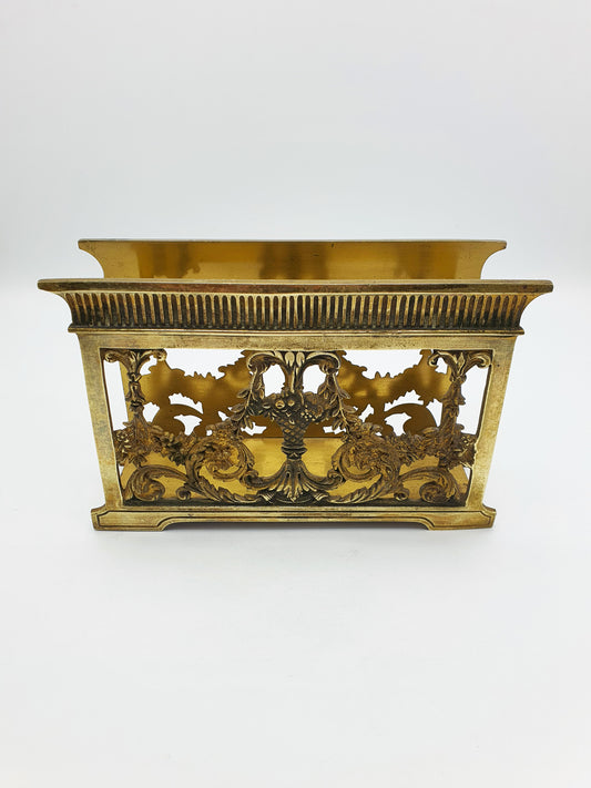 Lovely Antique Brass Letter Rack with Rococo Revival Design – circa 1920