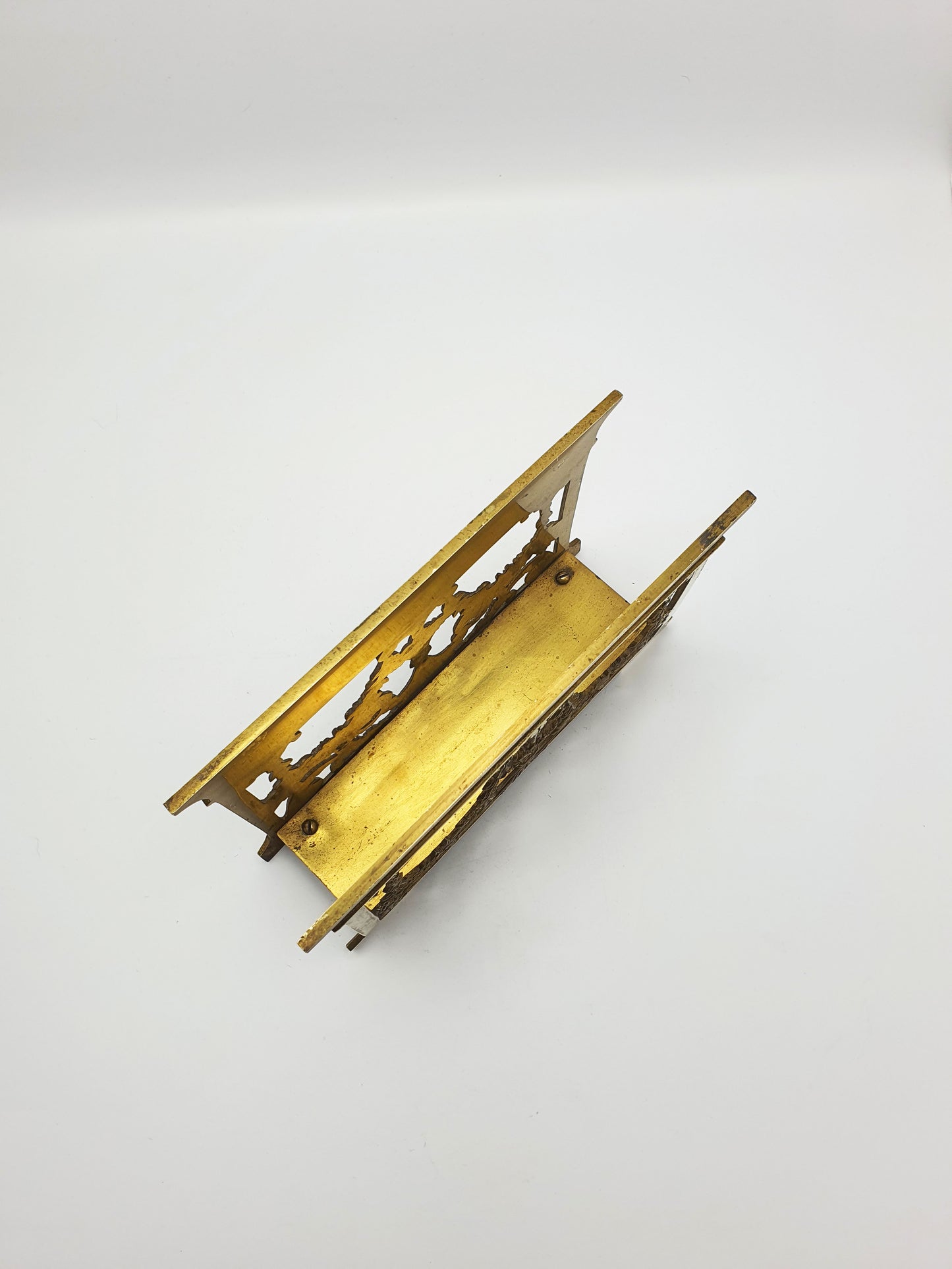 Lovely Antique Brass Letter Rack with Rococo Revival Design – circa 1920