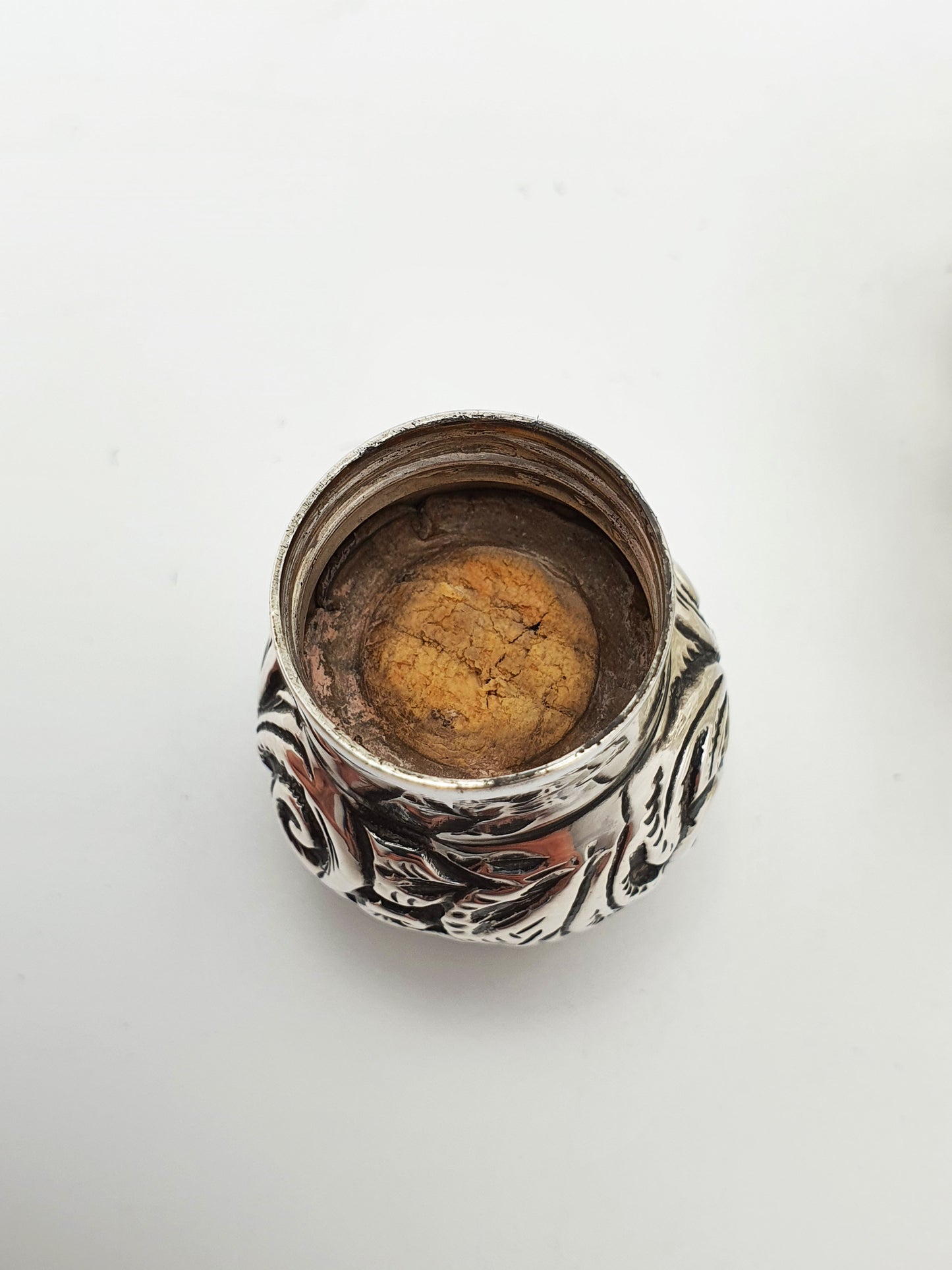 Antique Cut Glass Long Necked Scent Bottle with Sterling Silver Top – circa 1900