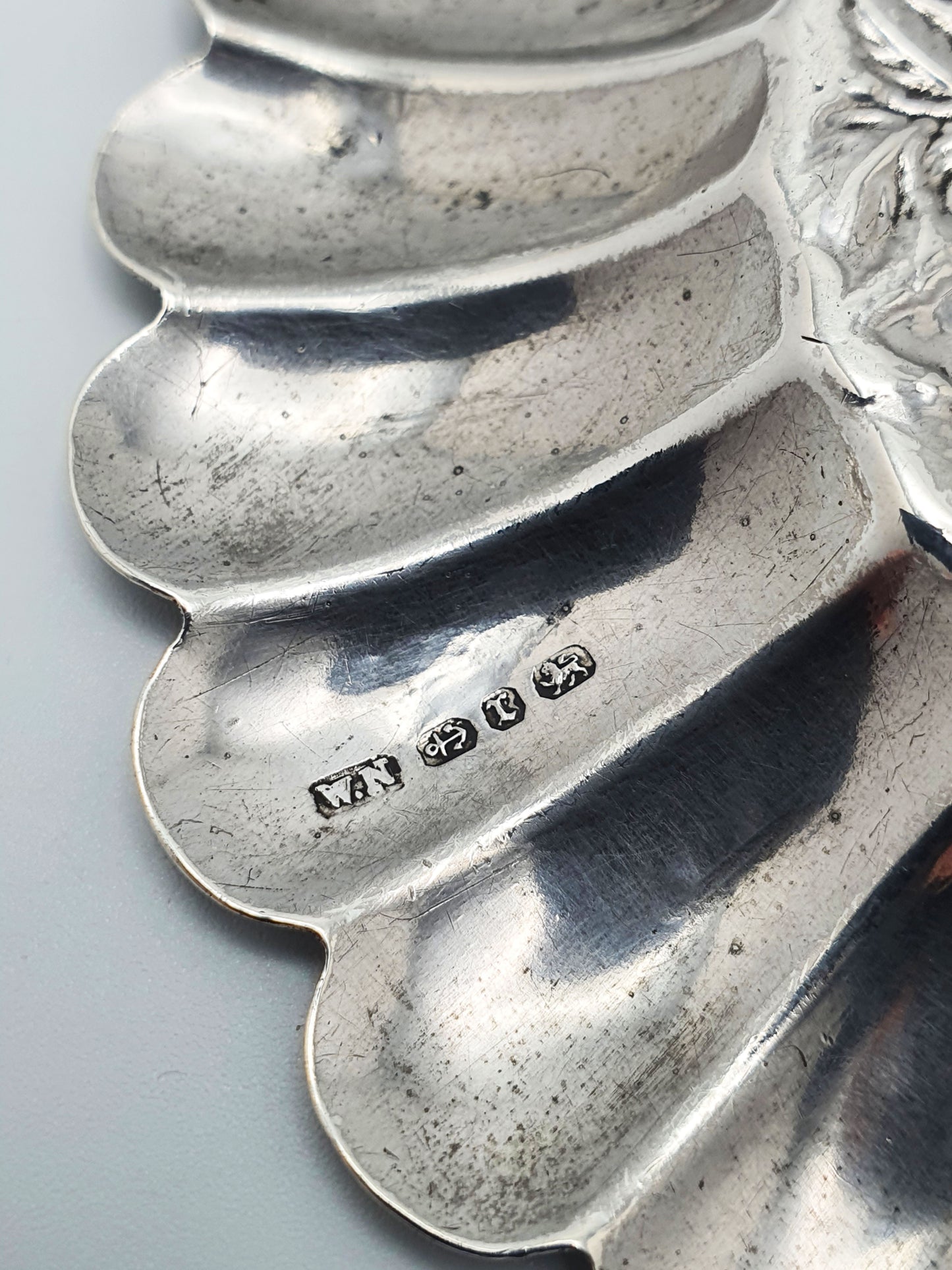 Pretty Antique Victorian Solid Silver Floral Dish - 1897