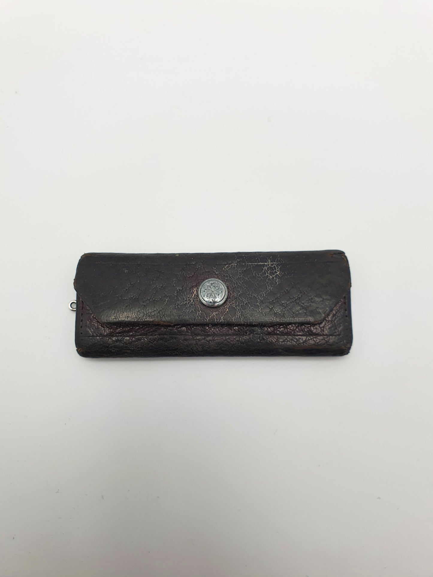 Unusual Edwardian Silver-Mounted Leather Stamp Wallet - 1902