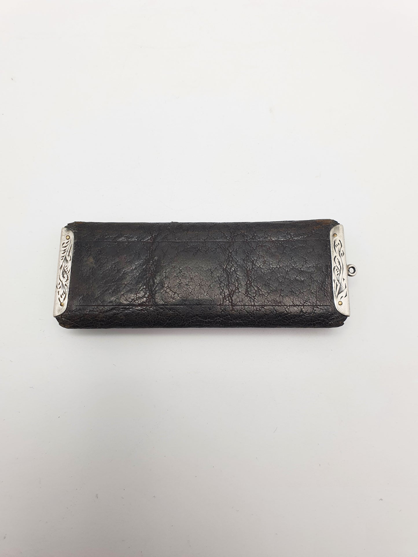 Unusual Edwardian Silver-Mounted Leather Stamp Wallet - 1902