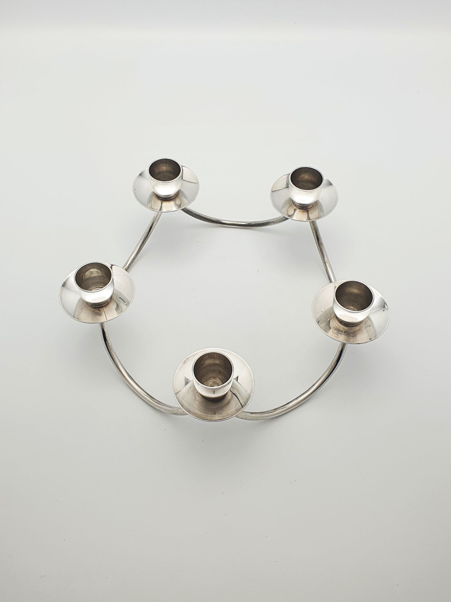 Modernist Scandinavian Five-Arm Silver-Plated Candelabra/Centrepiece – circa 1970