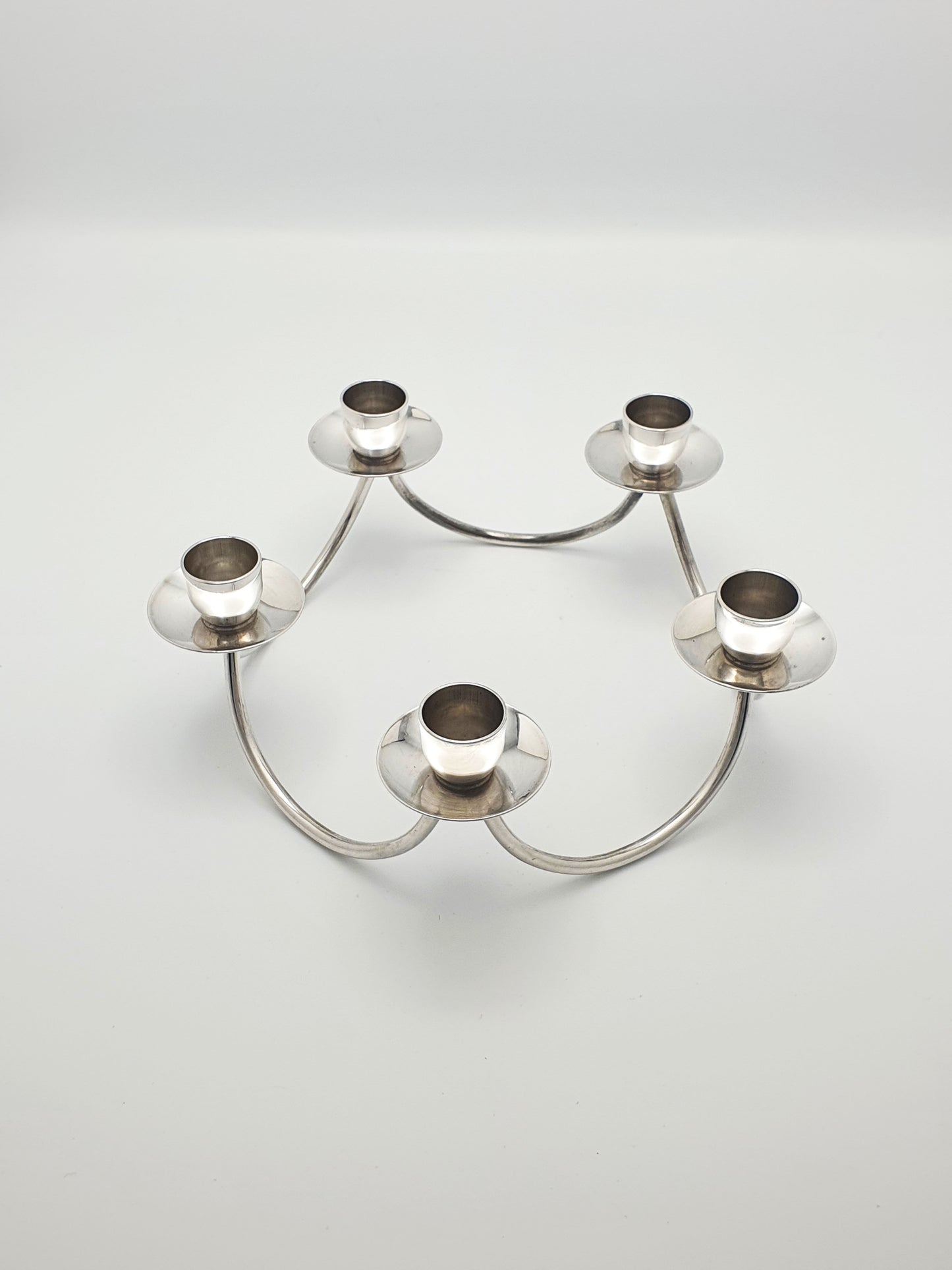 Modernist Scandinavian Five-Arm Silver-Plated Candelabra/Centrepiece – circa 1970