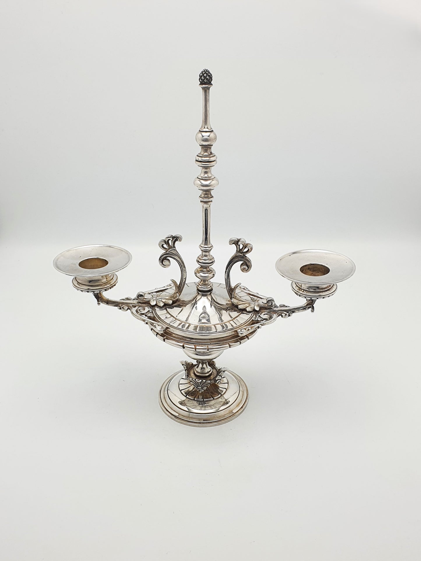 Pair of French Antique Victorian Neoclassical Revival Silver-Plated Candelabra – circa 1890