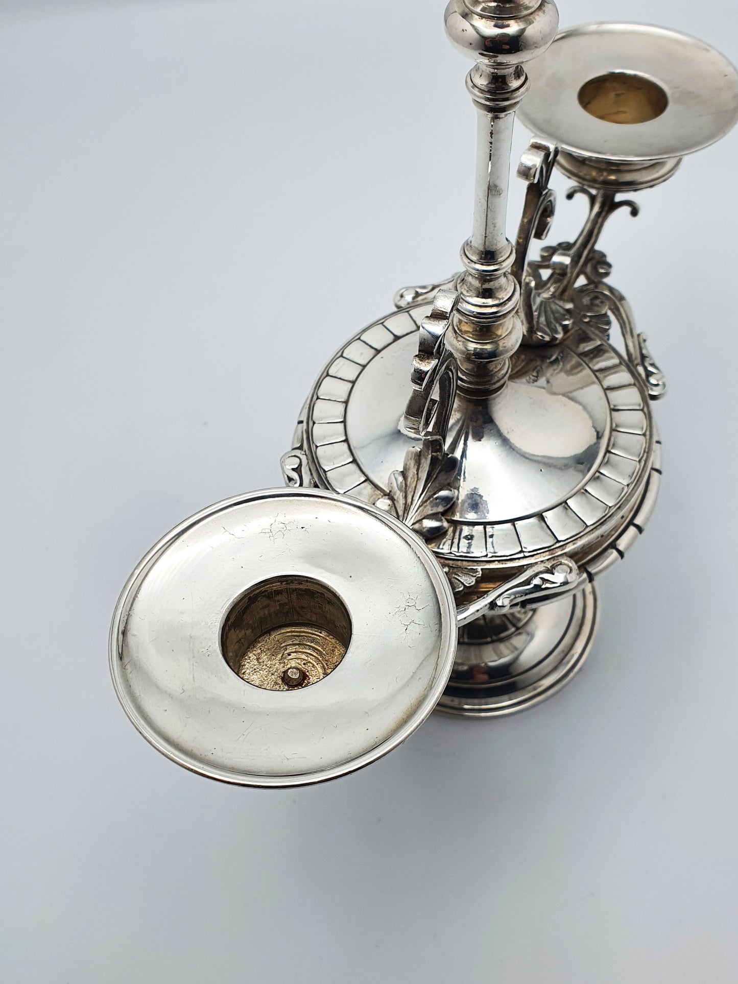 Pair of French Antique Victorian Neoclassical Revival Silver-Plated Candelabra – circa 1890