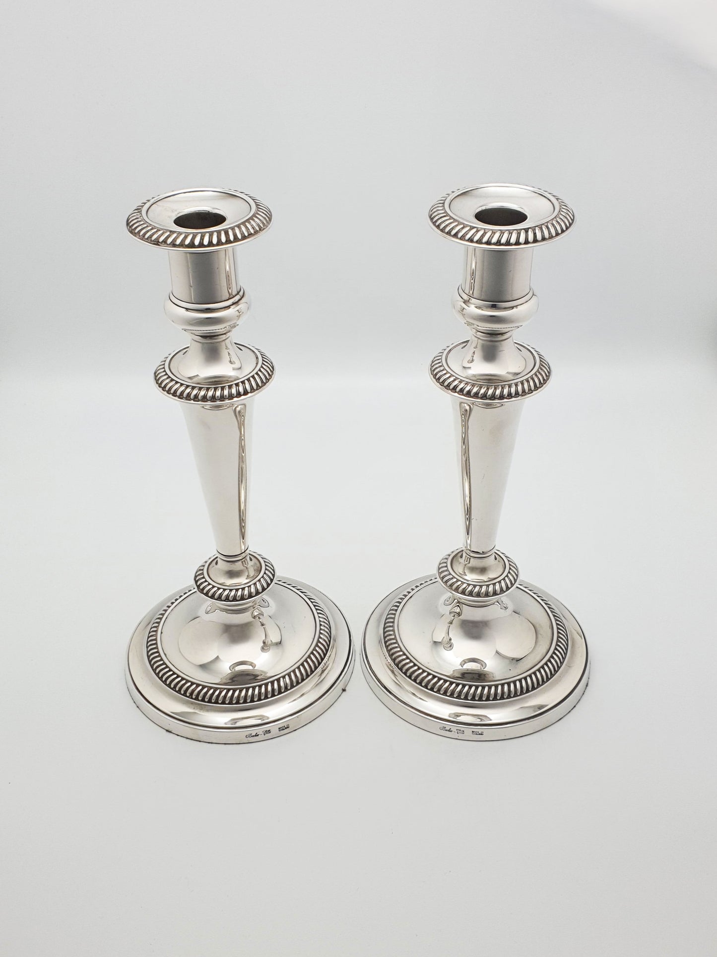 Nice Pair of Antique Silver-Plated Neoclassical Style Candlesticks – circa 1920