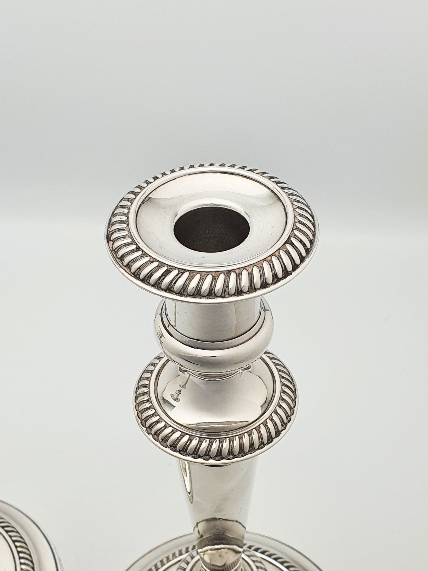 Nice Pair of Antique Silver-Plated Neoclassical Style Candlesticks – circa 1920