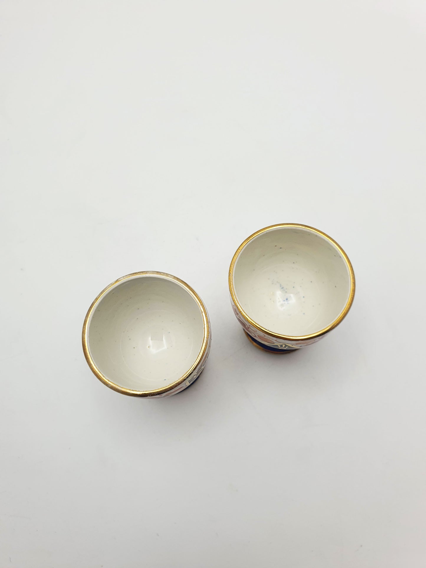Lovely Antique Victorian Imari China & Silver-Plated Egg Cup Set – circa 1890