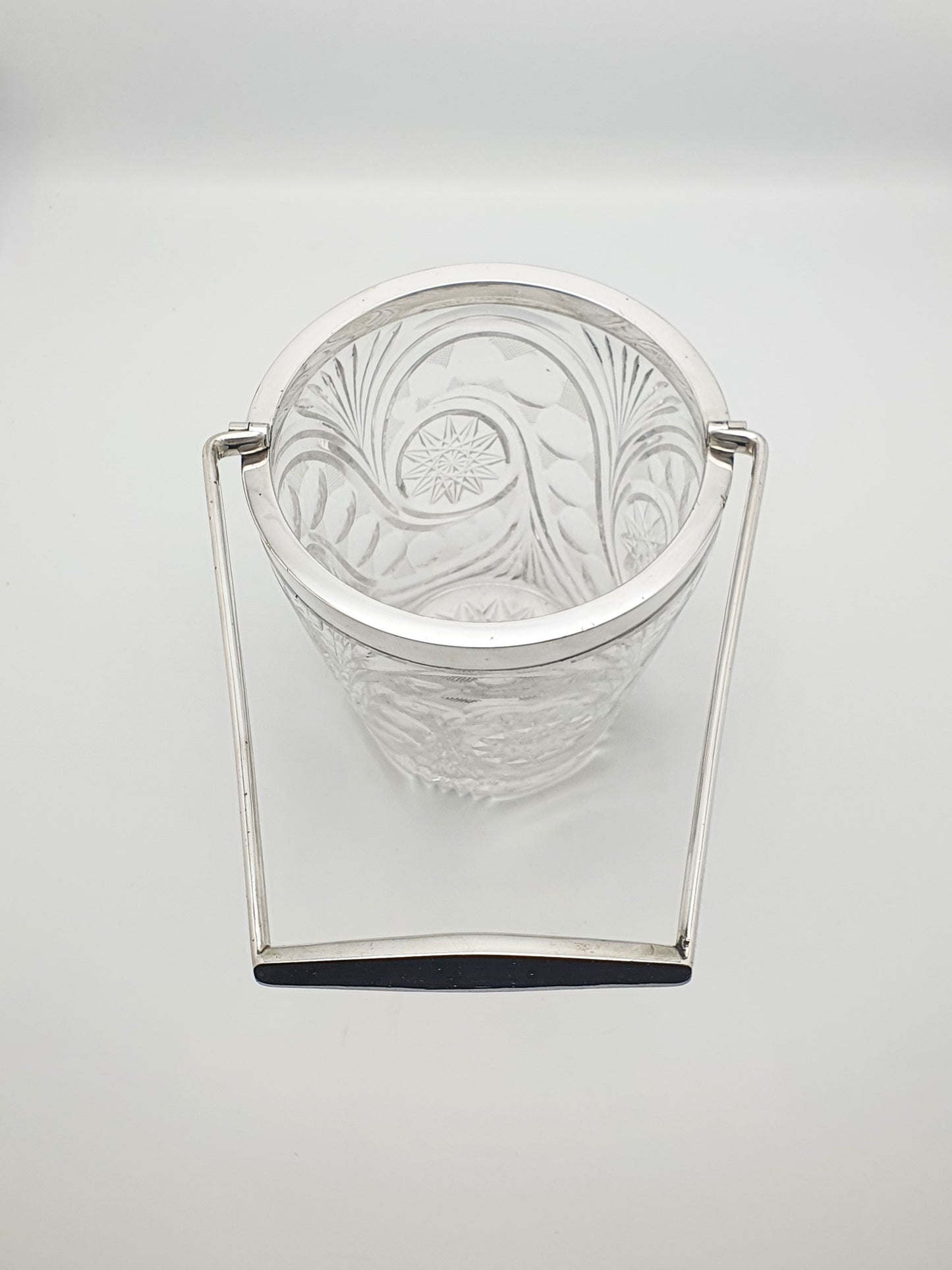 Stunning Edwardian Cut Glass Champagne Bucket with Shaped Handle – circa 1905