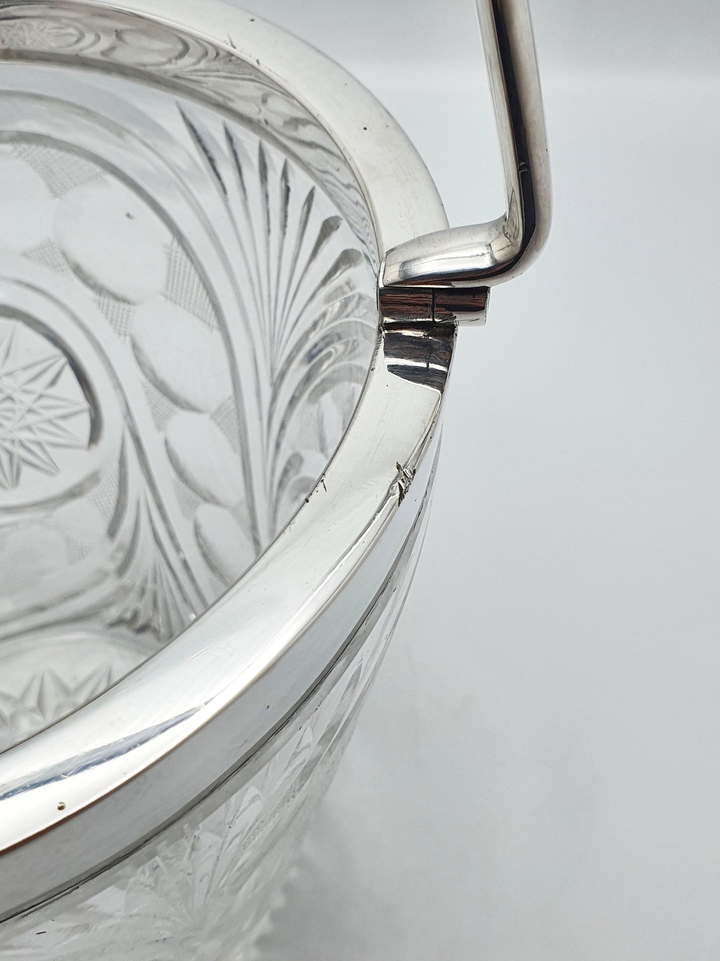 Stunning Edwardian Cut Glass Champagne Bucket with Shaped Handle – circa 1905