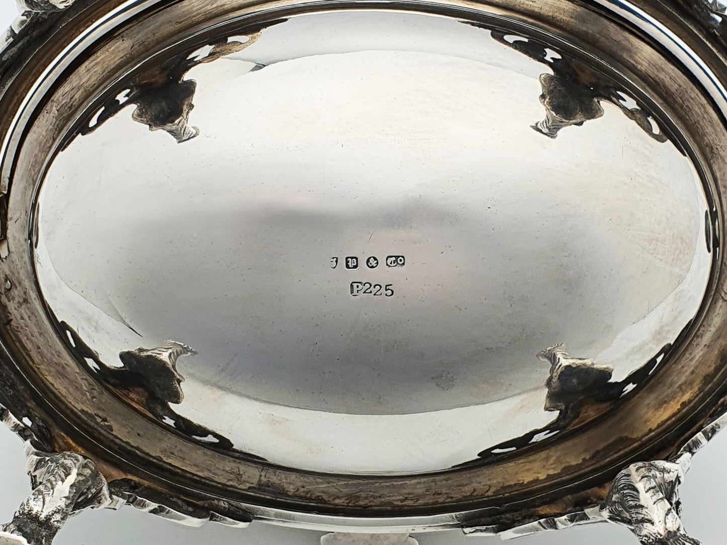 Stunning Antique Victorian Caviar Dish with Unusual Ram’s Head Mounts – circa 1890