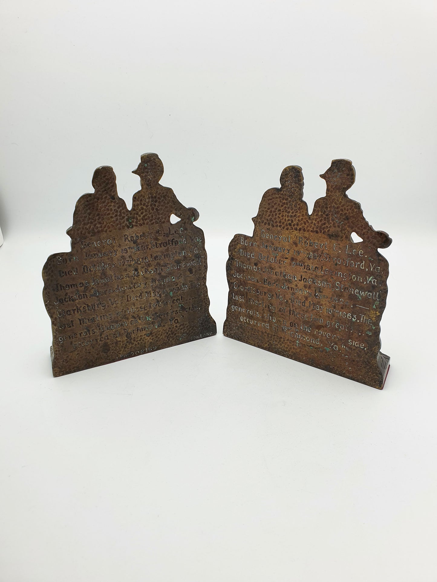 Unusual Pair of 'American' Confederate Bronze Bookends - 1923