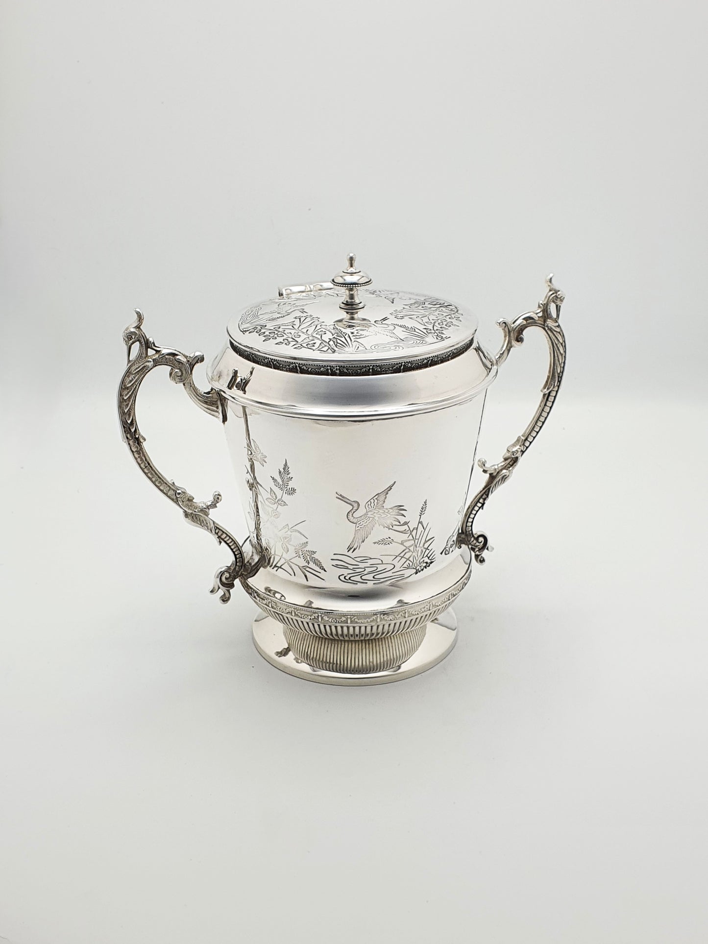 Fabulous Victorian Silver-Plated Cookie Jar/Biscuit Box - English Antique - circa 1890