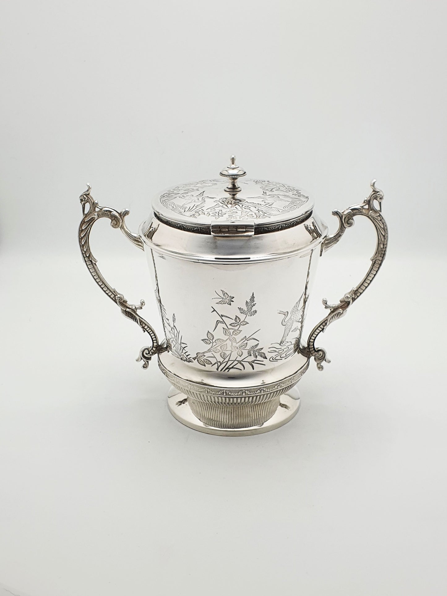 Fabulous Victorian Silver-Plated Cookie Jar/Biscuit Box - English Antique - circa 1890