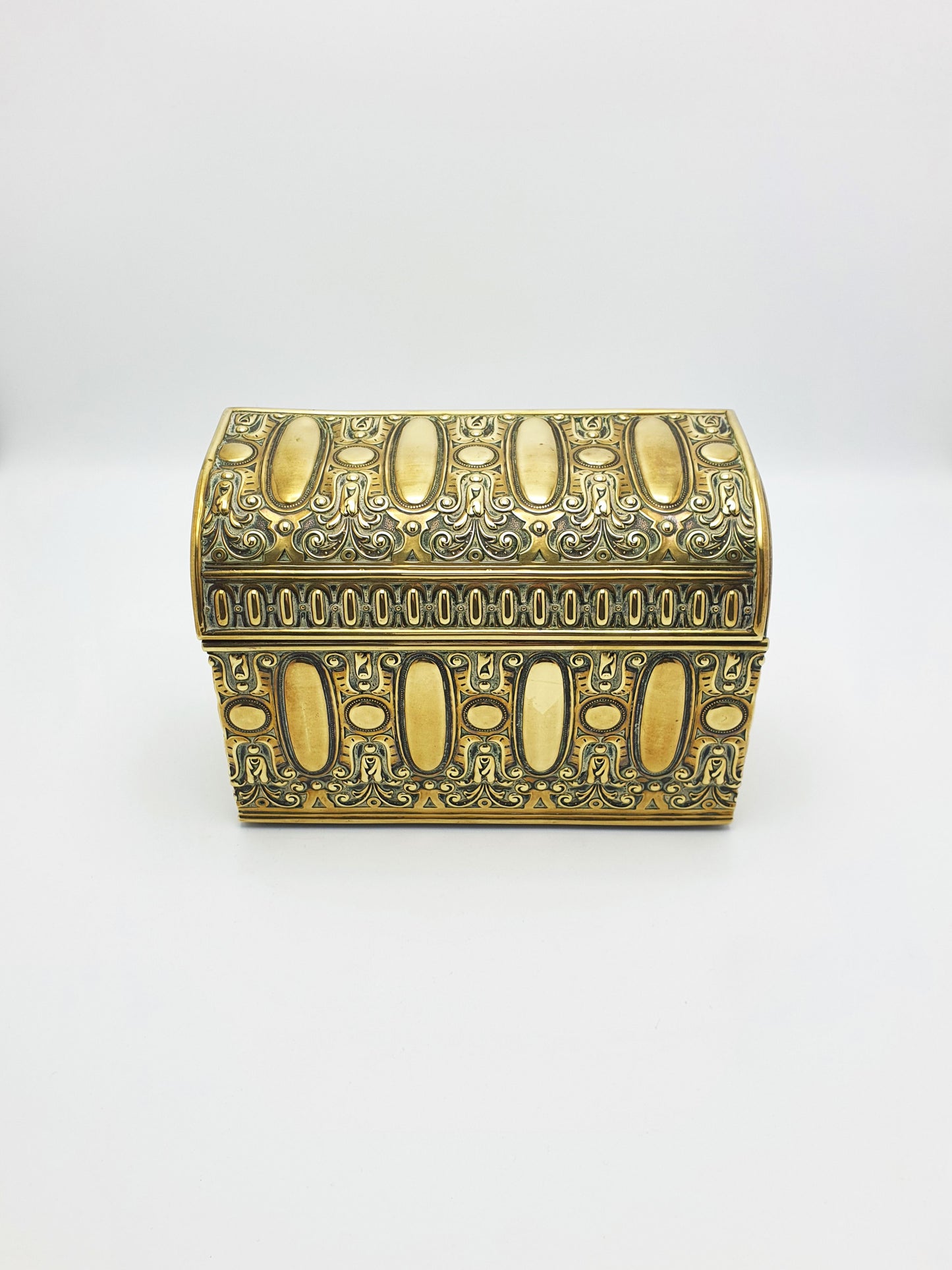 Handsome Antique Edwardian Brass & Wood Document Box – circa 1905