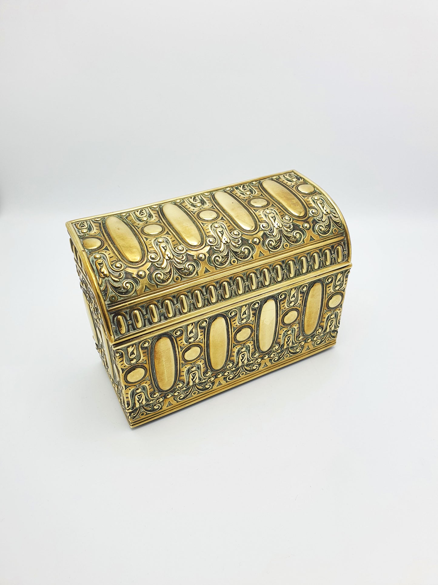 Handsome Antique Edwardian Brass & Wood Document Box – circa 1905