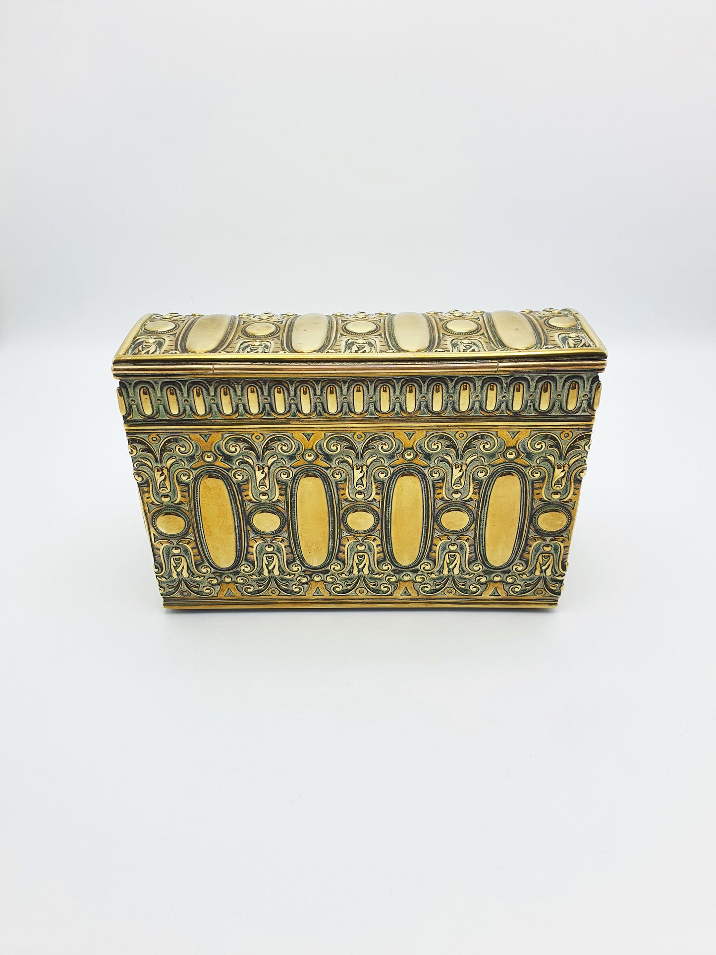 Handsome Antique Edwardian Brass & Wood Document Box – circa 1905