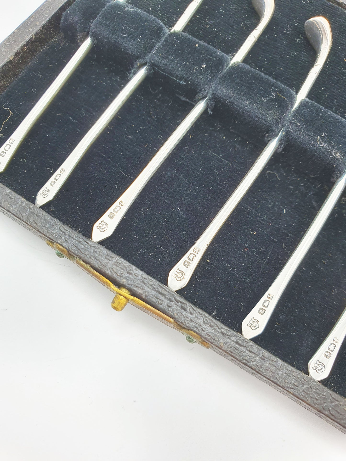 Nice Set of Six Art Deco Sterling Silver Golf-Themed Cocktail Sticks - 1935