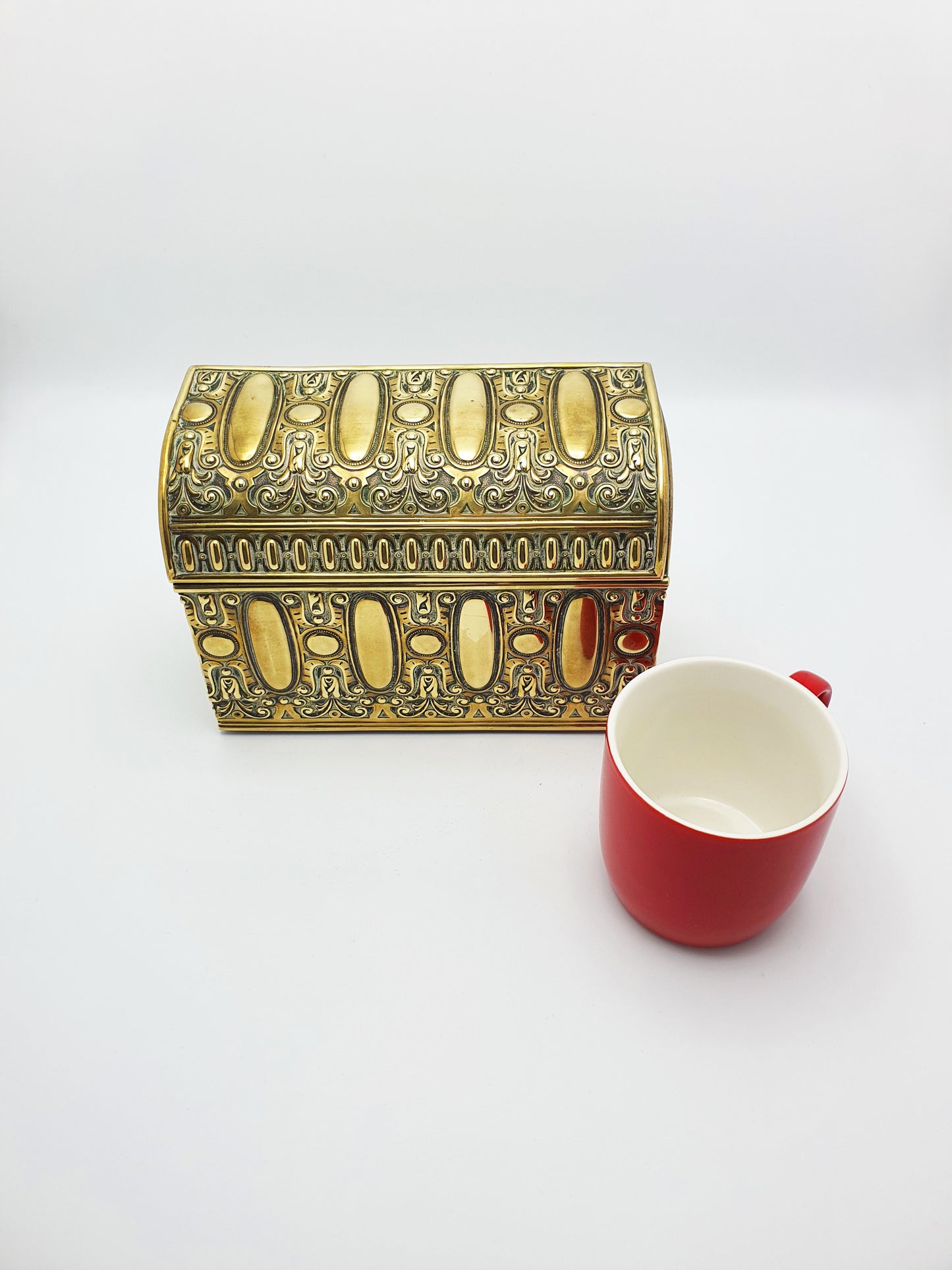 Handsome Antique Edwardian Brass & Wood Document Box – circa 1905