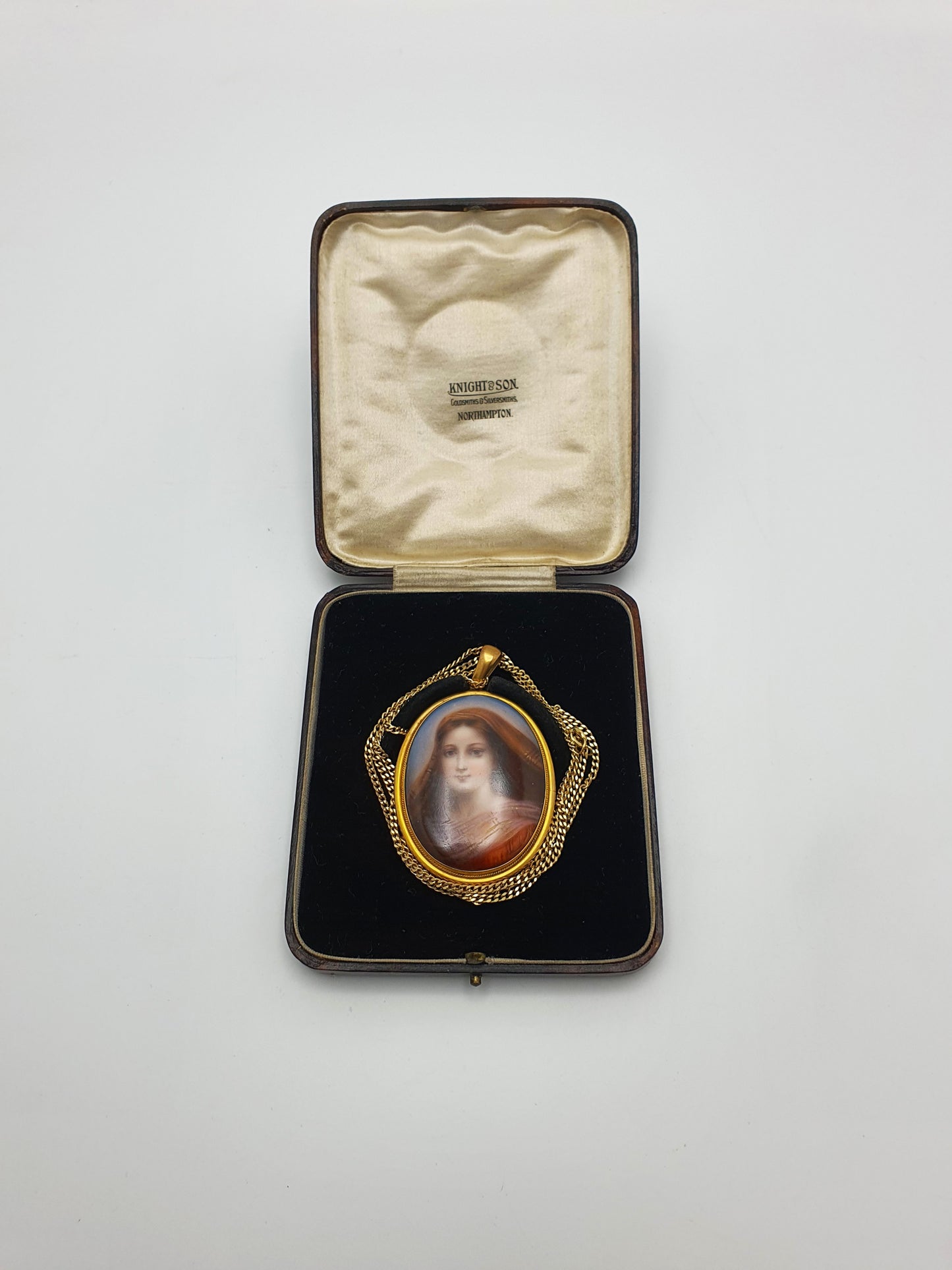 Lovely Antique Continental Portrait Pendant Necklace – circa 1900