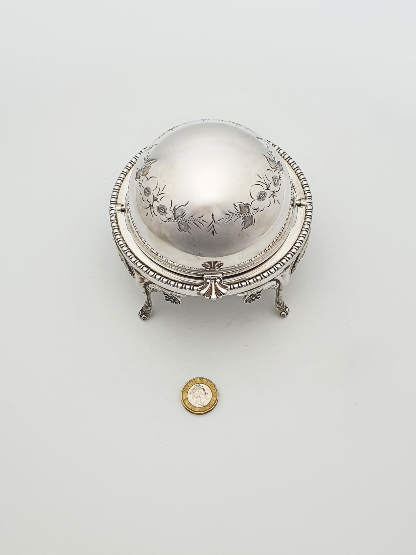 Nice Vintage Domed Caviar/Butter Dish with Glass Insert – circa 1960