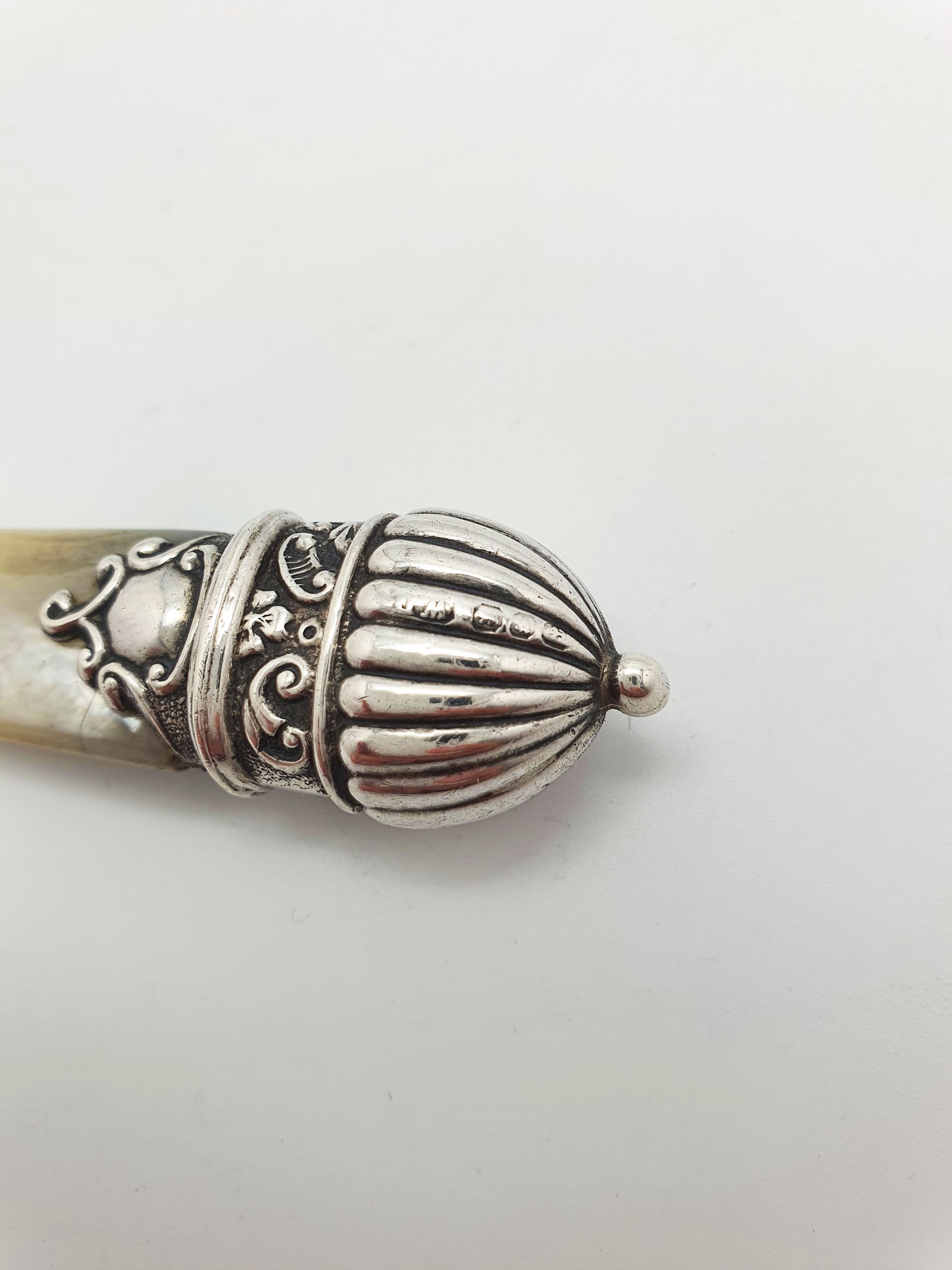 Lovely Antique Victorian Silver & Mother-of-Pearl Serving Fork – 1894