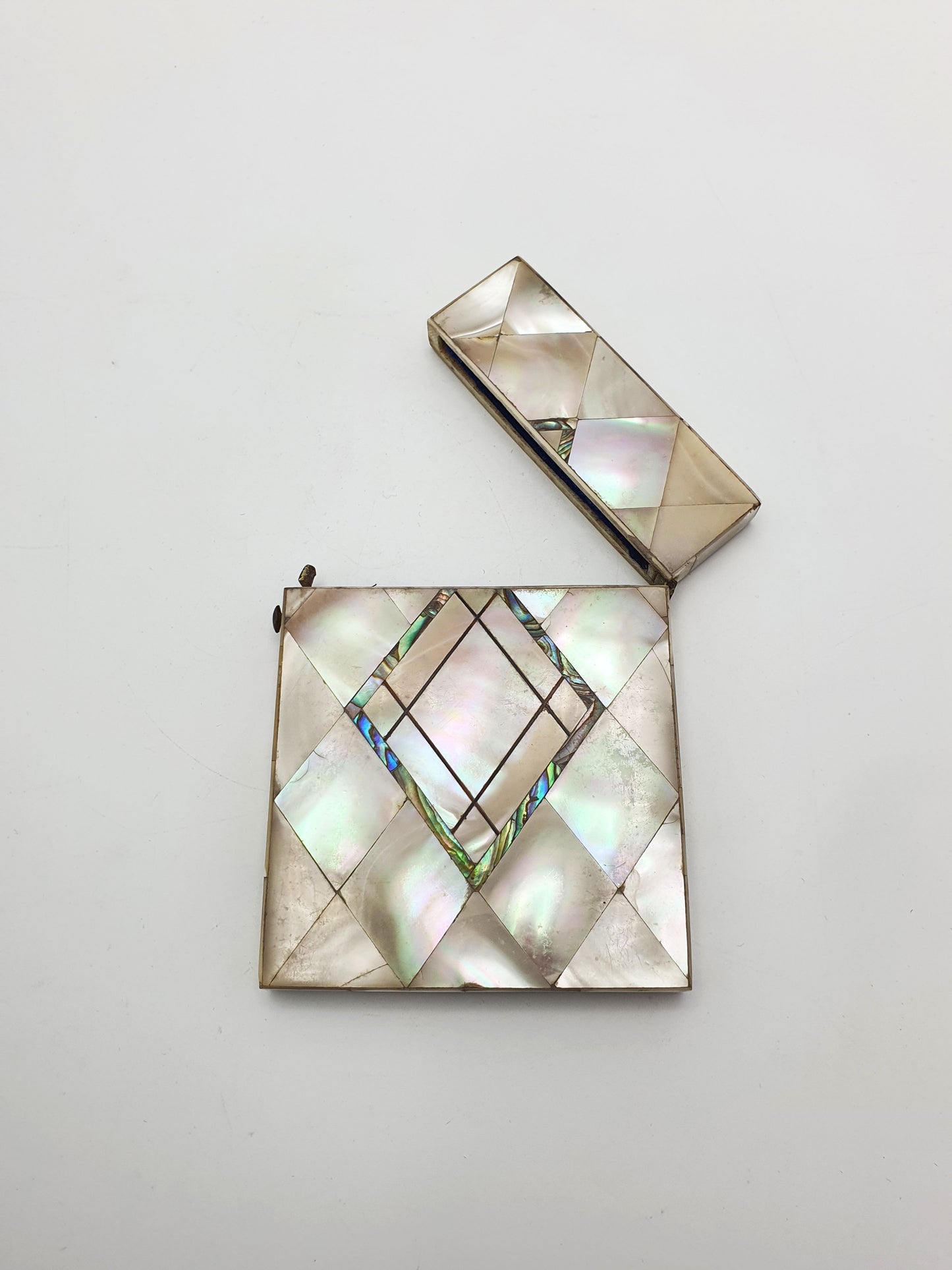 Nice Victorian Mother-of-Pearl Card Case with Geometric Inlay – circa 1870