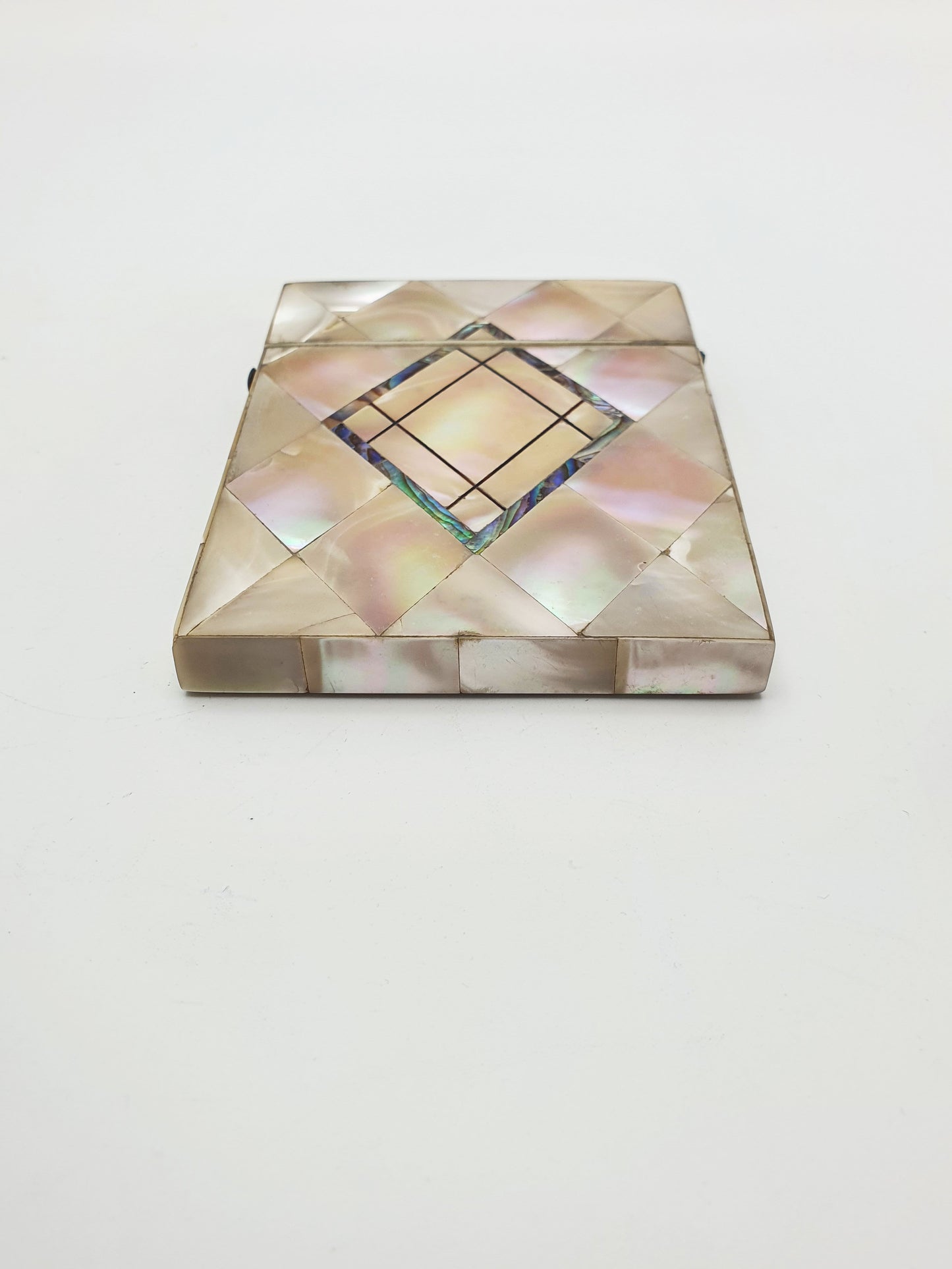 Nice Victorian Mother-of-Pearl Card Case with Geometric Inlay – circa 1870