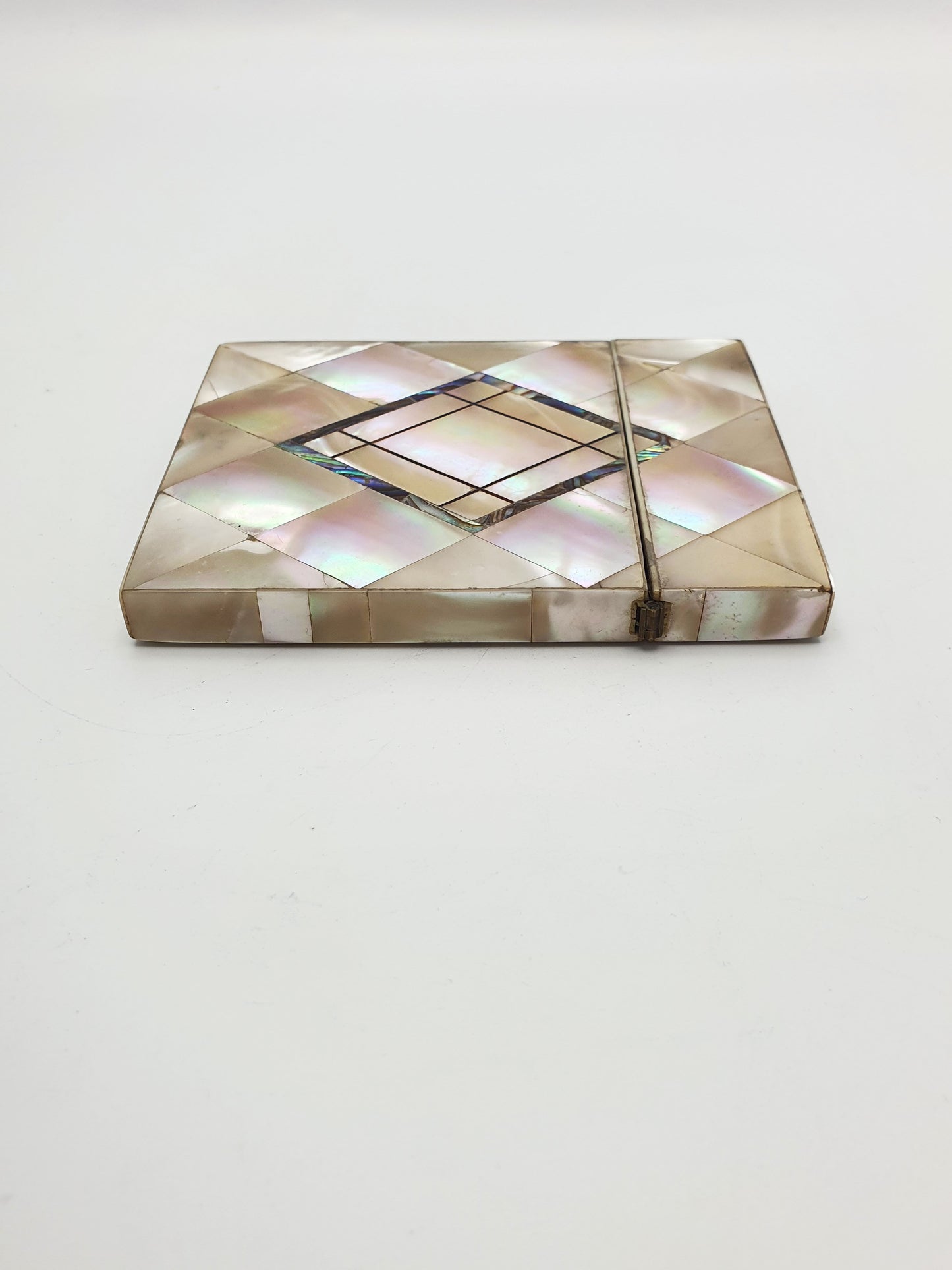 Nice Victorian Mother-of-Pearl Card Case with Geometric Inlay – circa 1870