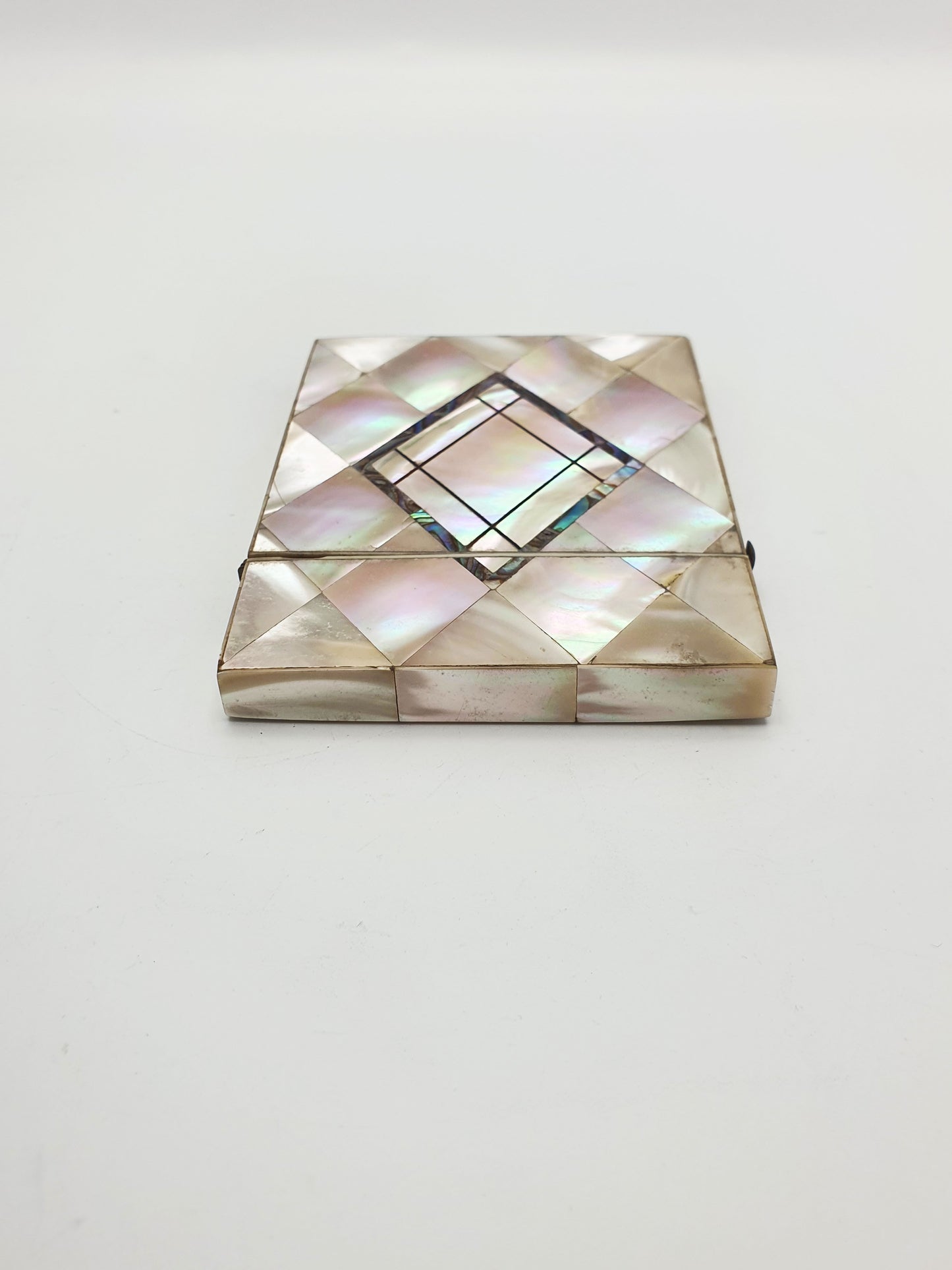 Nice Victorian Mother-of-Pearl Card Case with Geometric Inlay – circa 1870