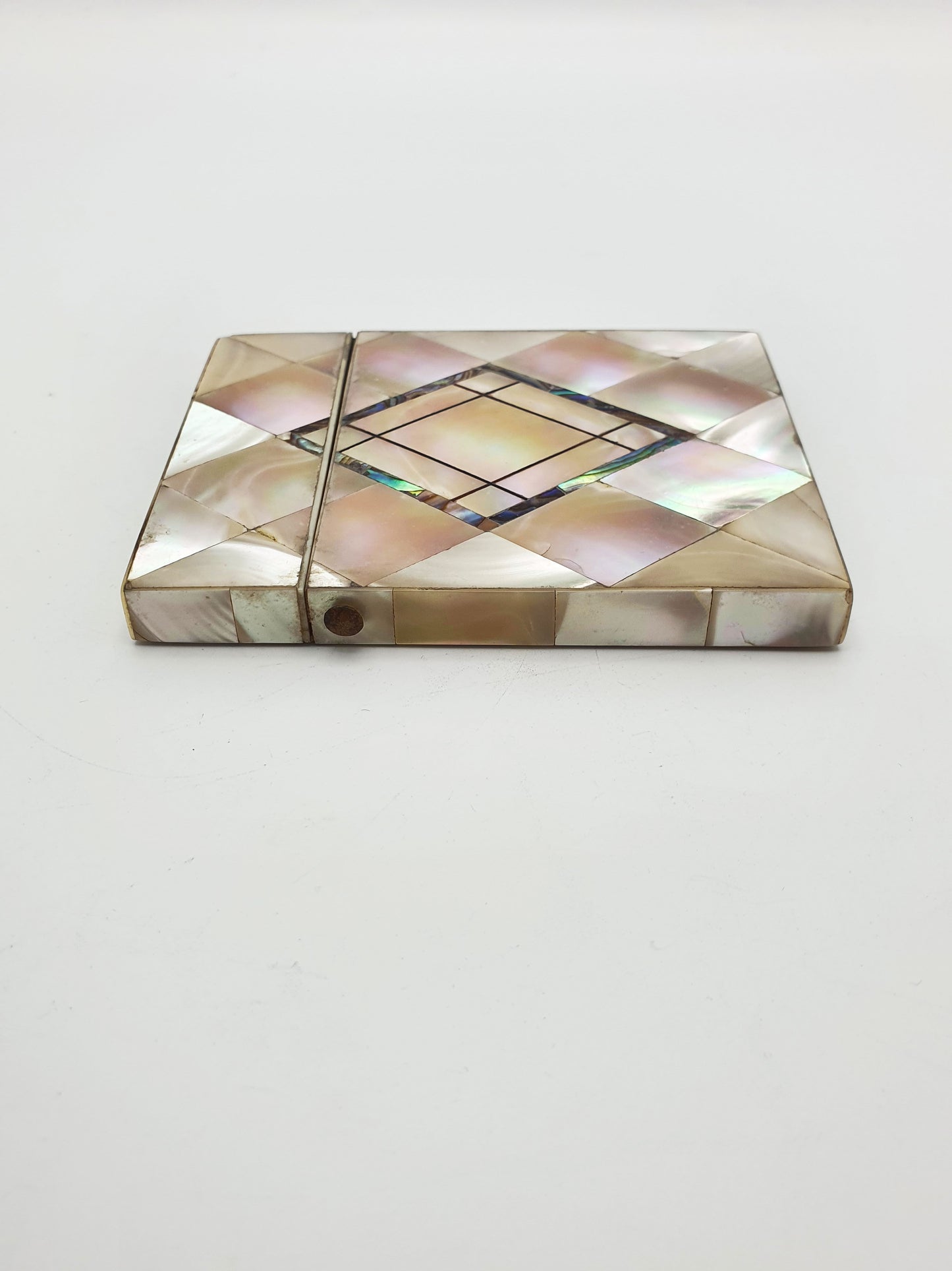 Nice Victorian Mother-of-Pearl Card Case with Geometric Inlay – circa 1870