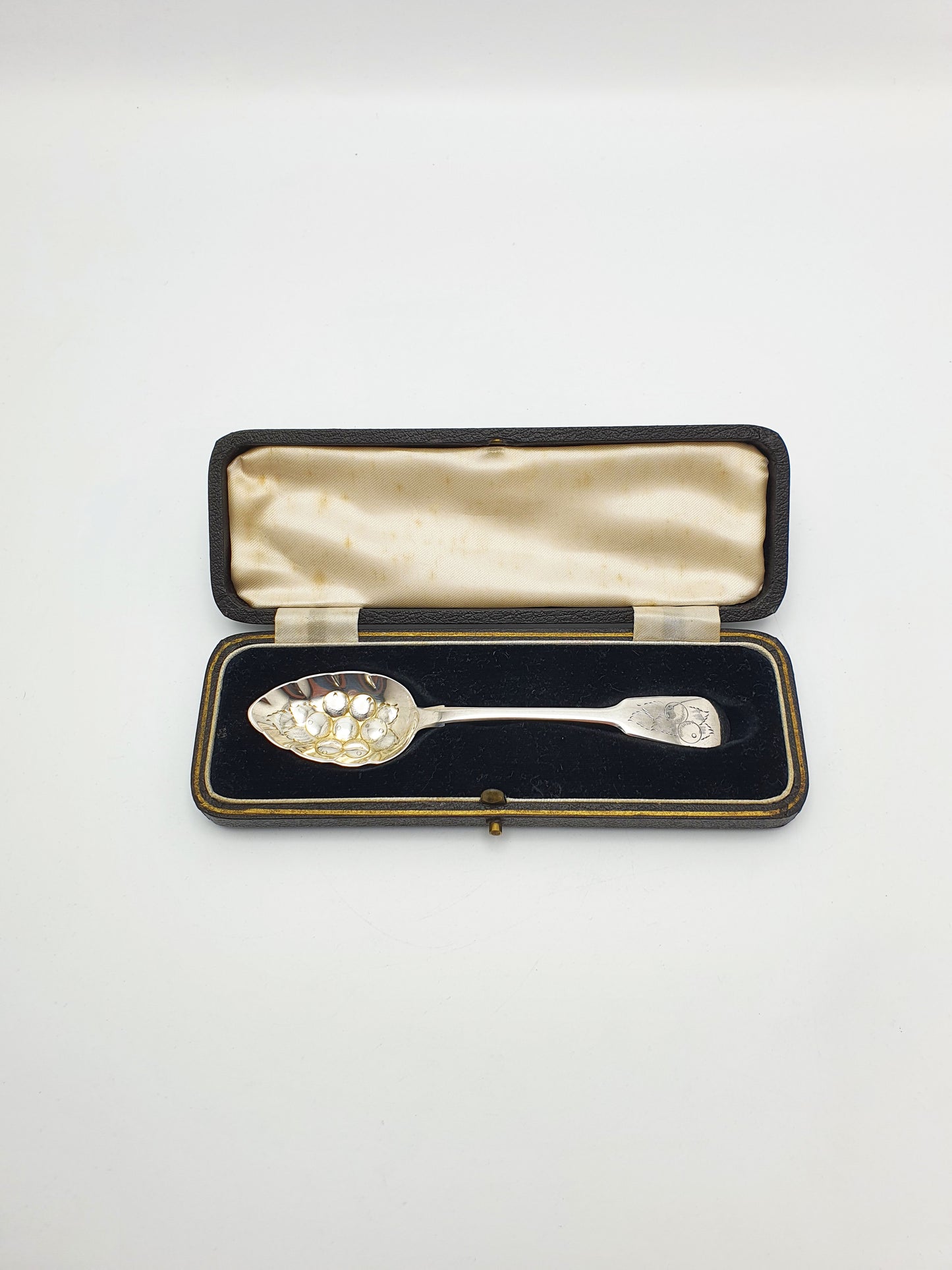 Lovely Antique Georgian Sterling Silver Preserve Spoon with Orange Motif - 1821