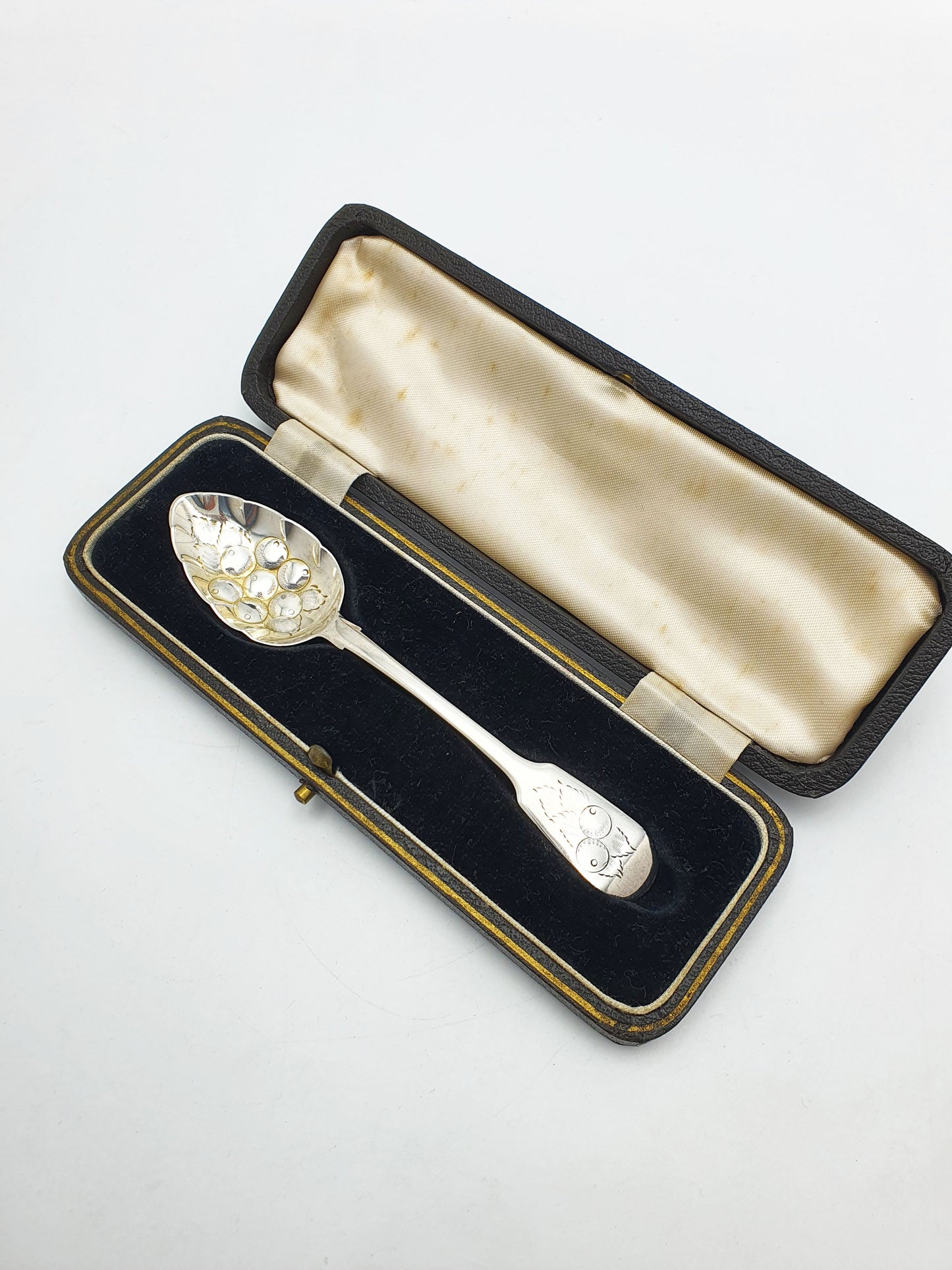 Lovely Antique Georgian Sterling Silver Preserve Spoon with Orange Motif - 1821