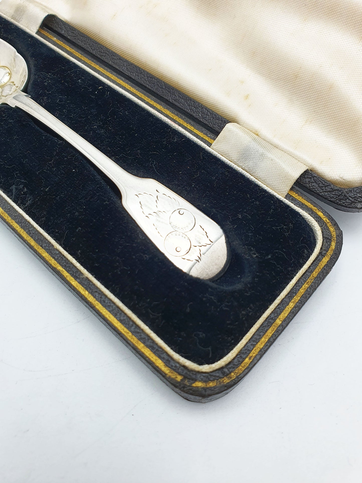 Lovely Antique Georgian Sterling Silver Preserve Spoon with Orange Motif - 1821
