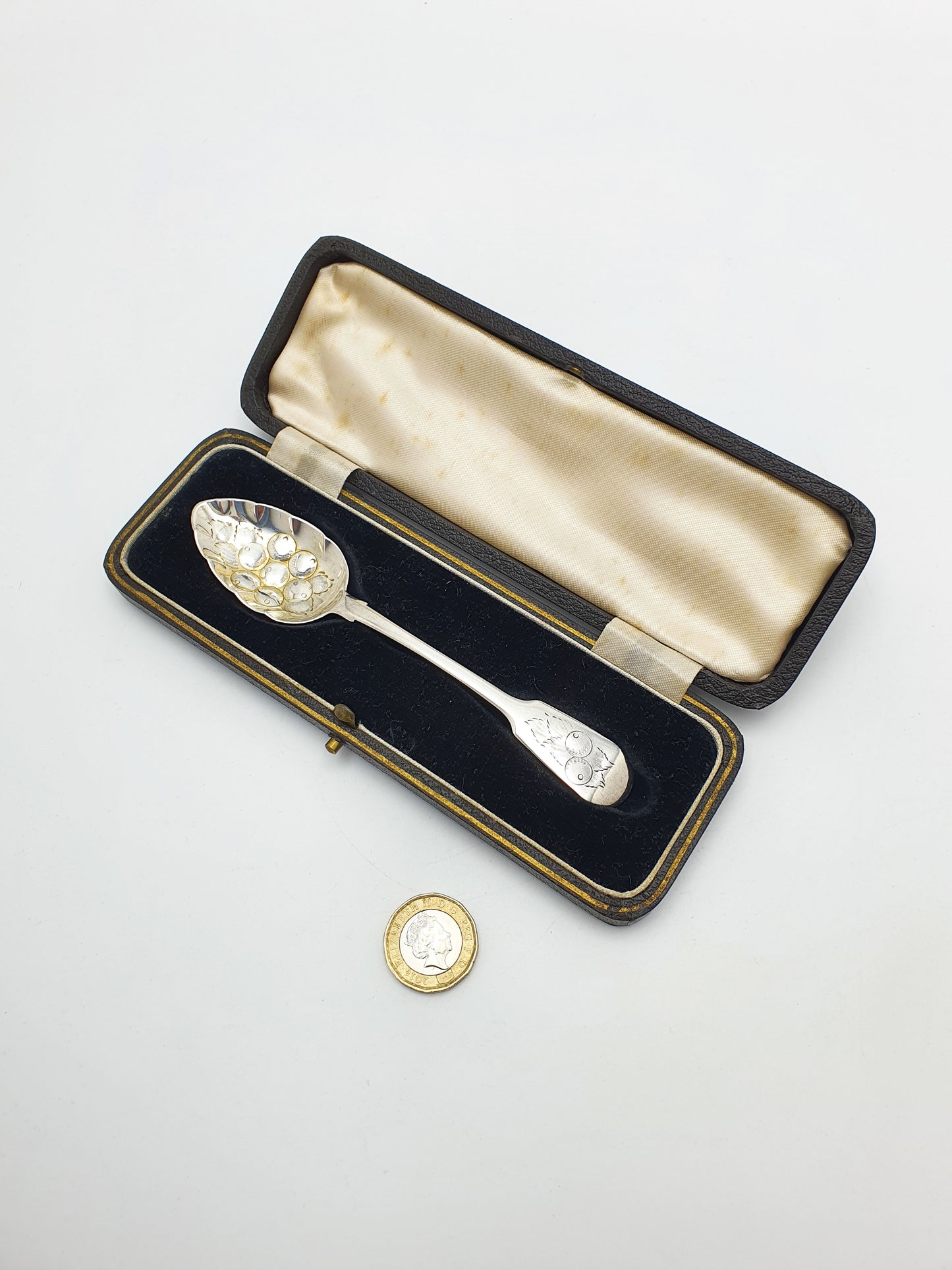 Lovely Antique Georgian Sterling Silver Preserve Spoon with Orange Motif - 1821