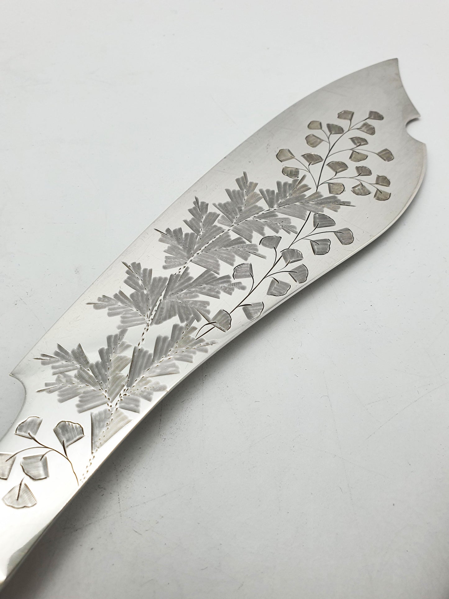 Fabulous Victorian Silver-Plated Fish Server and Fork Set with Antler Handles – circa 1890