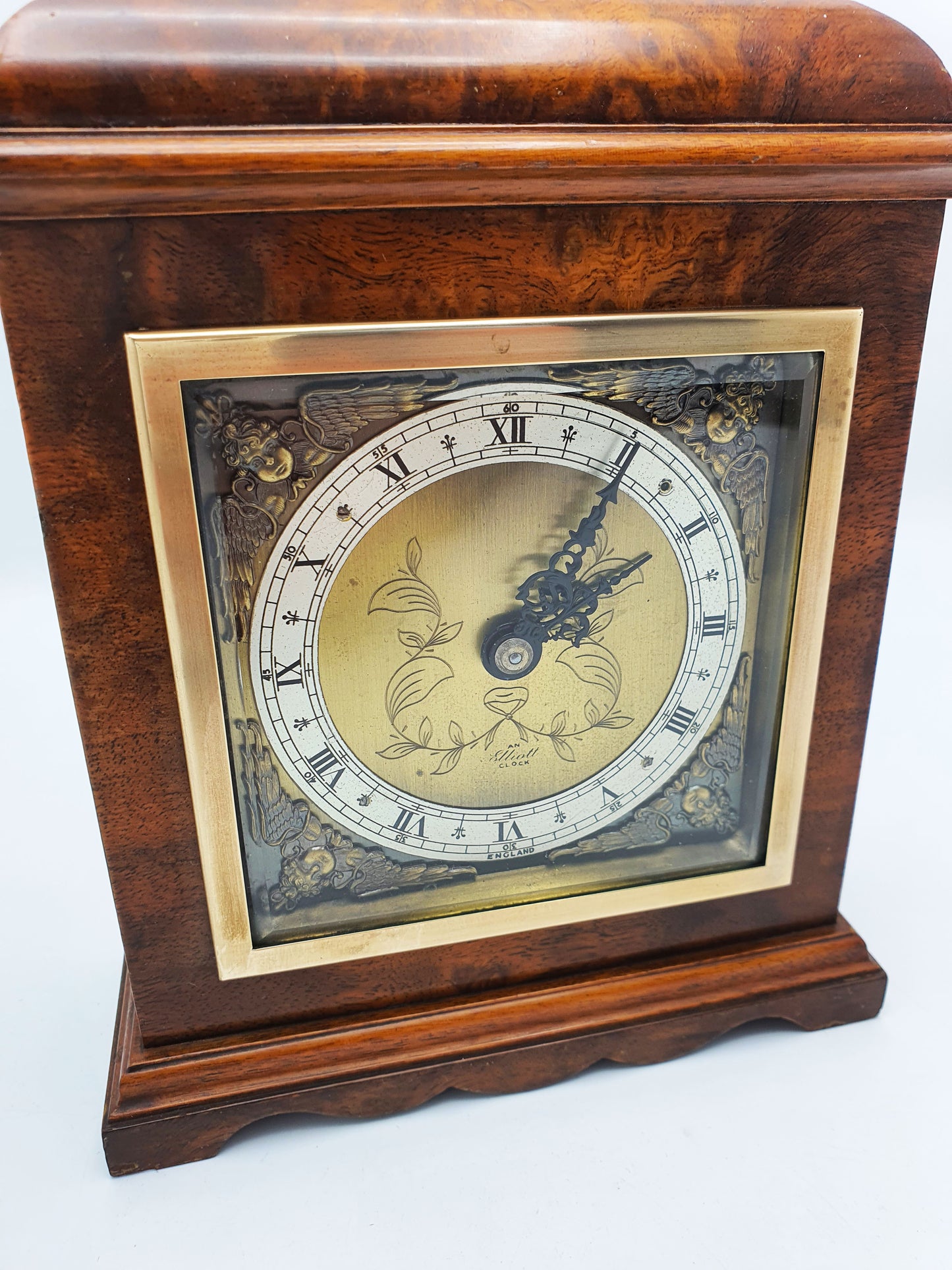 Vintage Hard Wood Mantel Clock by Elliott of London – circa 1950