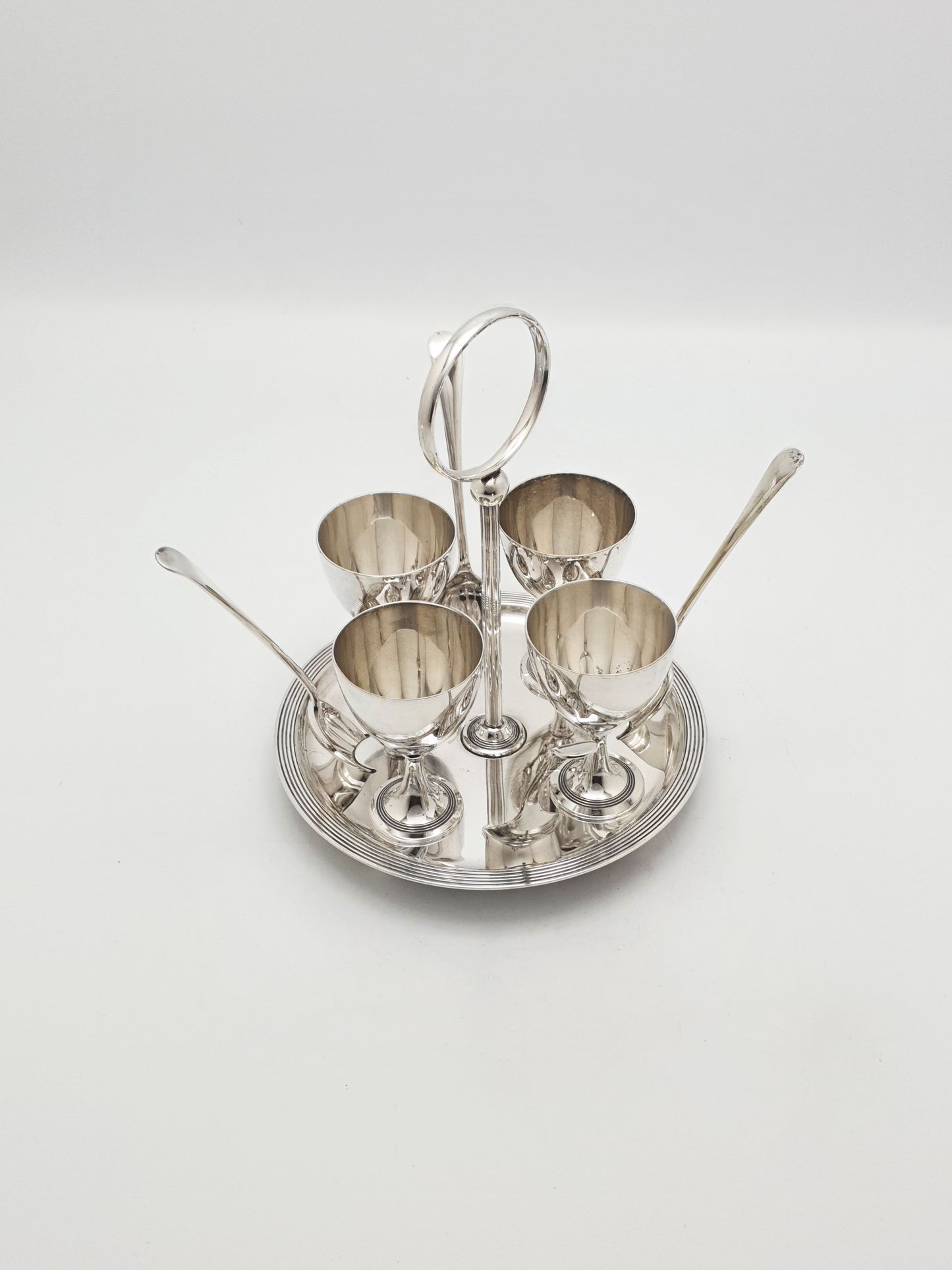 Art Deco Silver-Plated Egg Cruet Set for Four – circa 1925