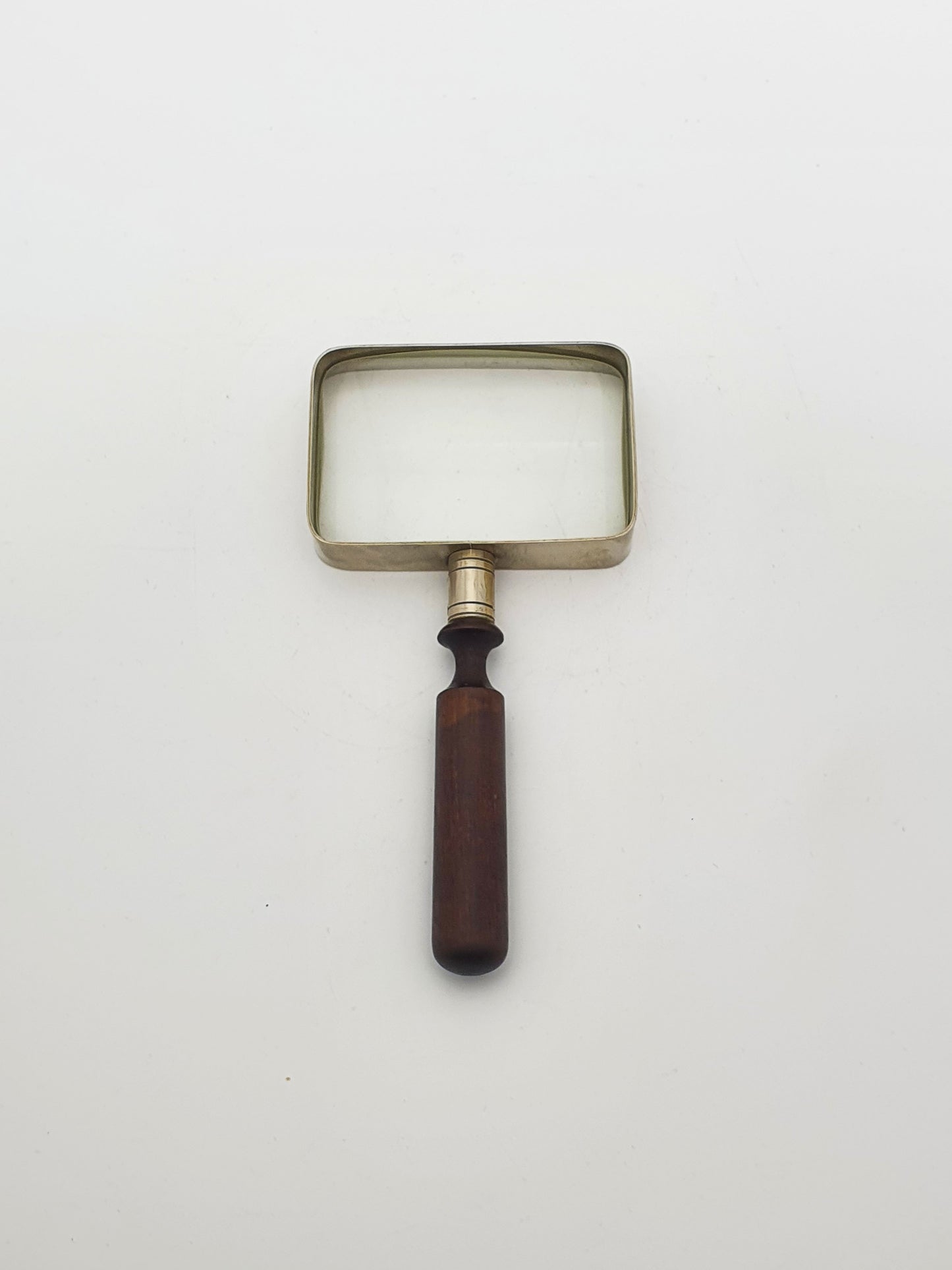 Handsome Antique Rectangular Magnifying Glass with Wooden Handle – circa 1910